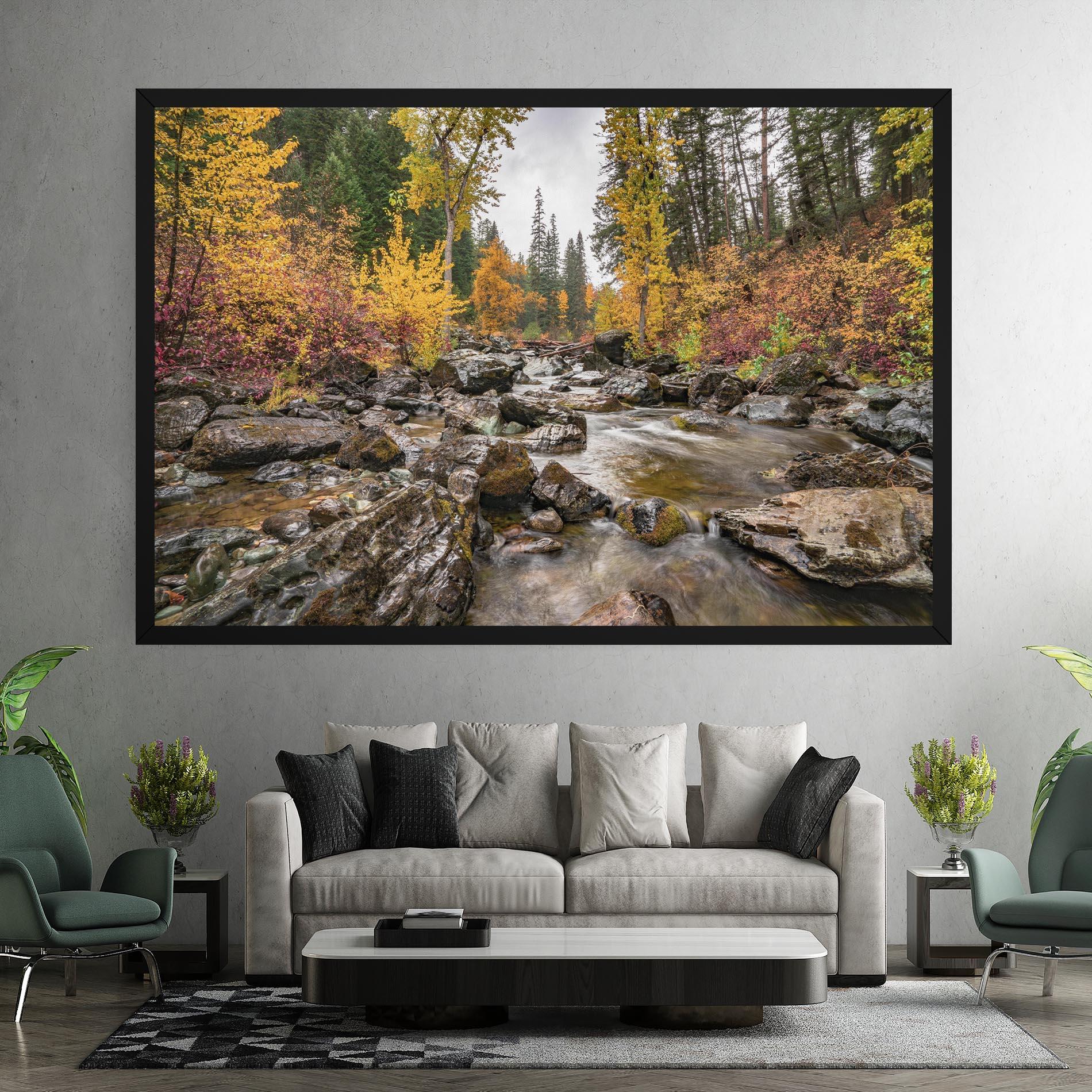 Tablou Canvas Forest Lake Rocks mockup 7