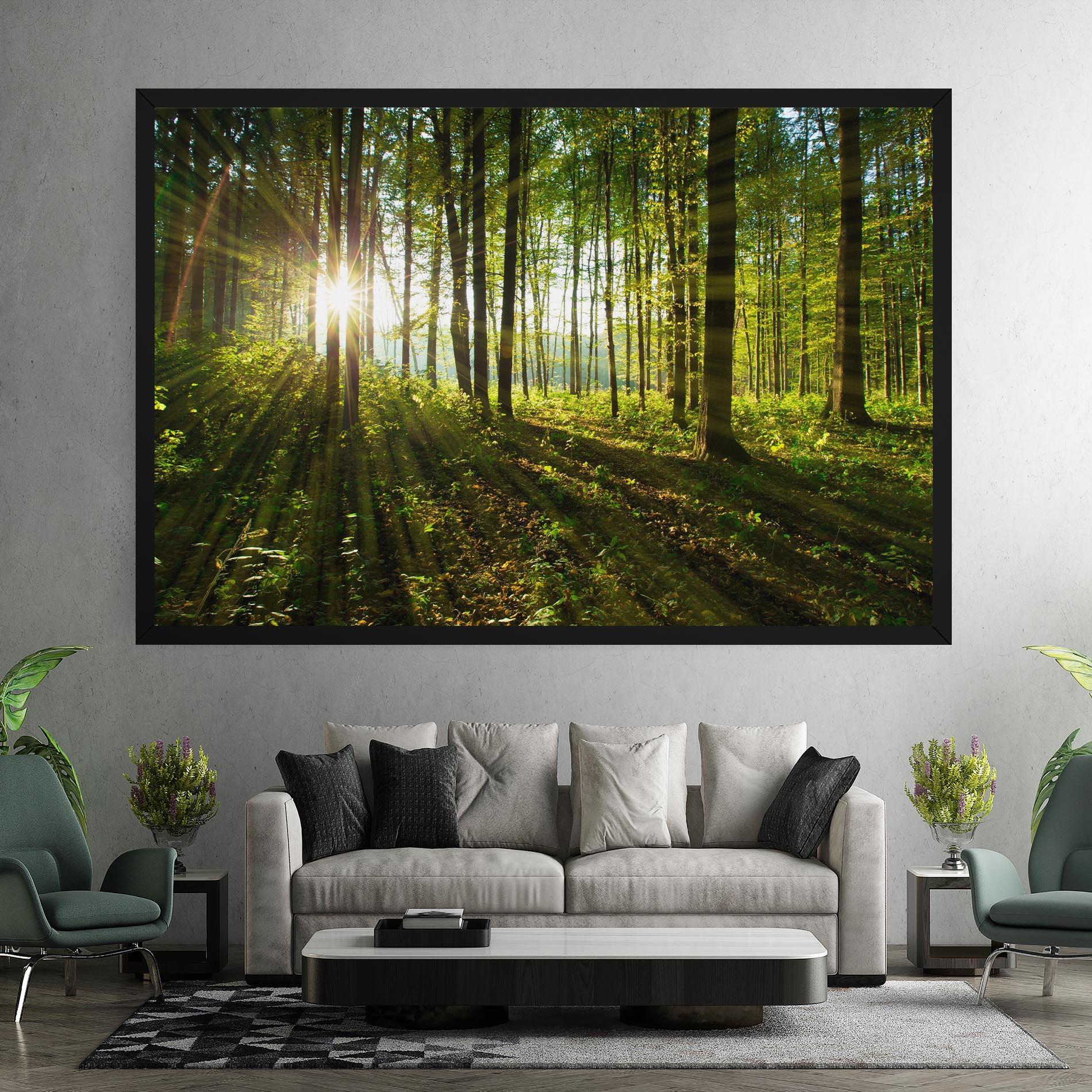 Tablou Canvas Green Light Forest mockup 7