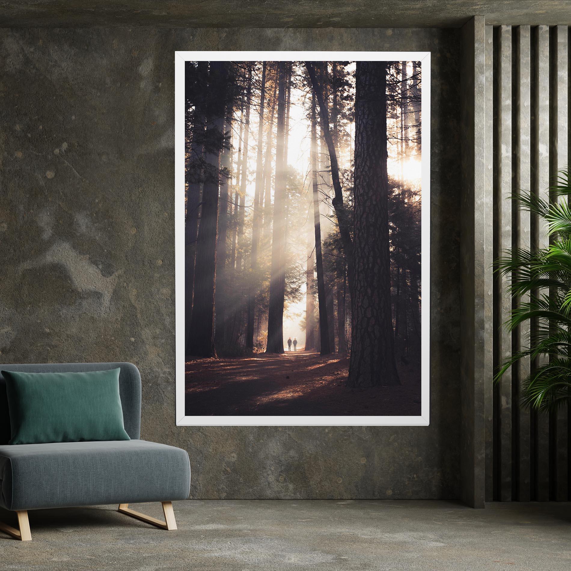 Tablou Canvas Foggy Couple Forest mockup 7