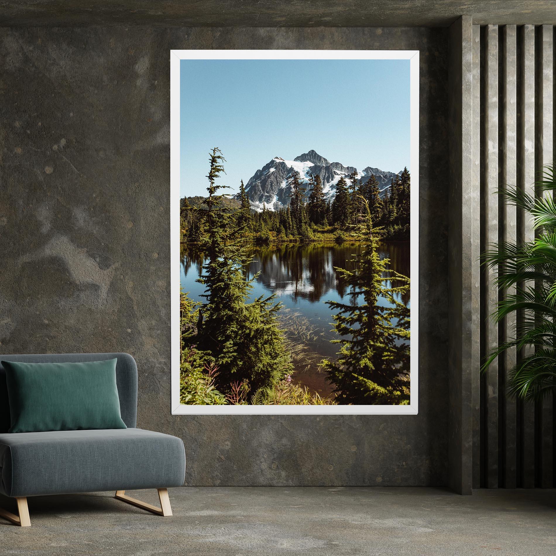 Tablou Canvas Forest Snow Mountain mockup 7