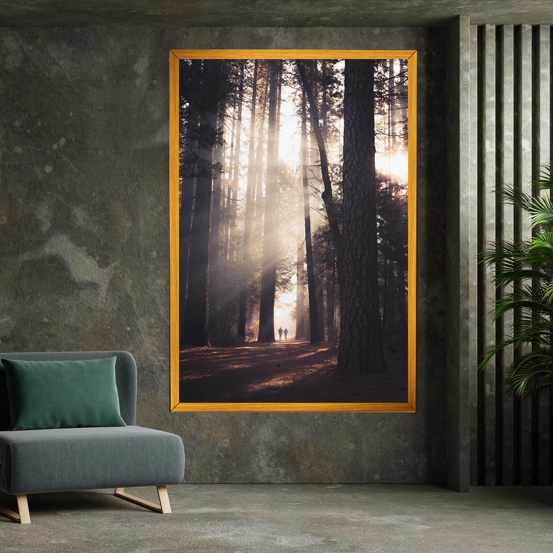 Tablou Canvas Foggy Couple Forest mockup 7