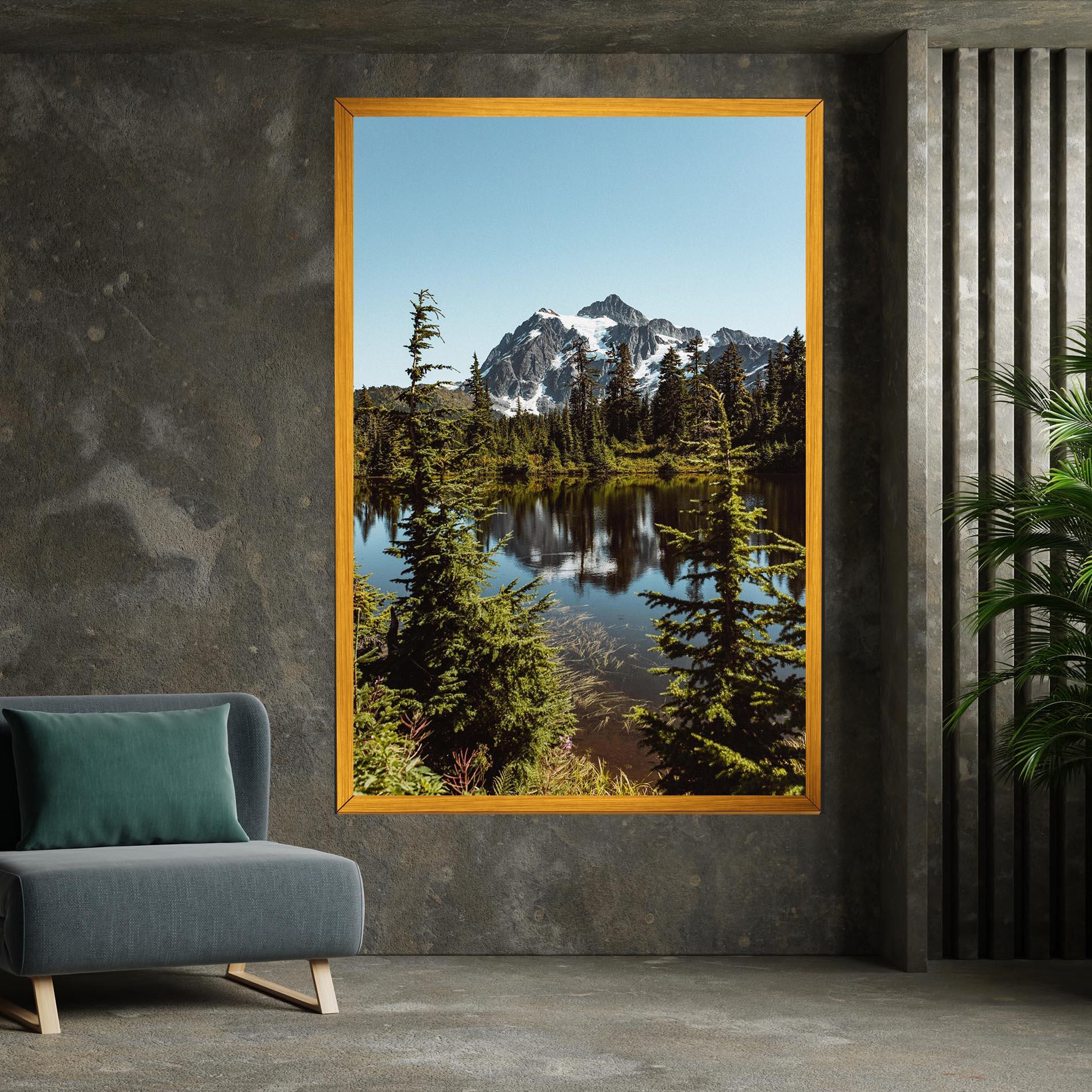 Tablou Canvas Forest Snow Mountain mockup 7