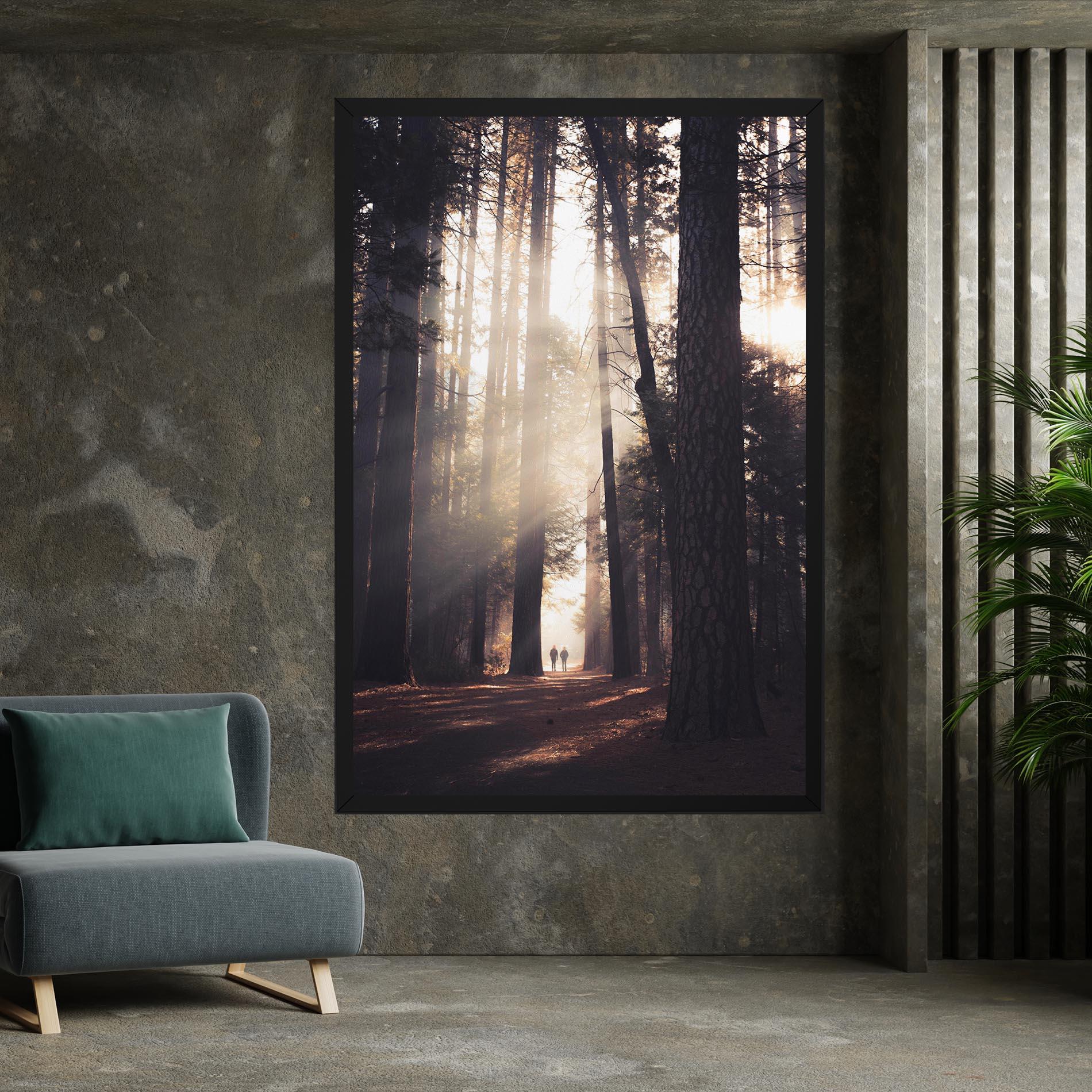 Tablou Canvas Foggy Couple Forest mockup 7