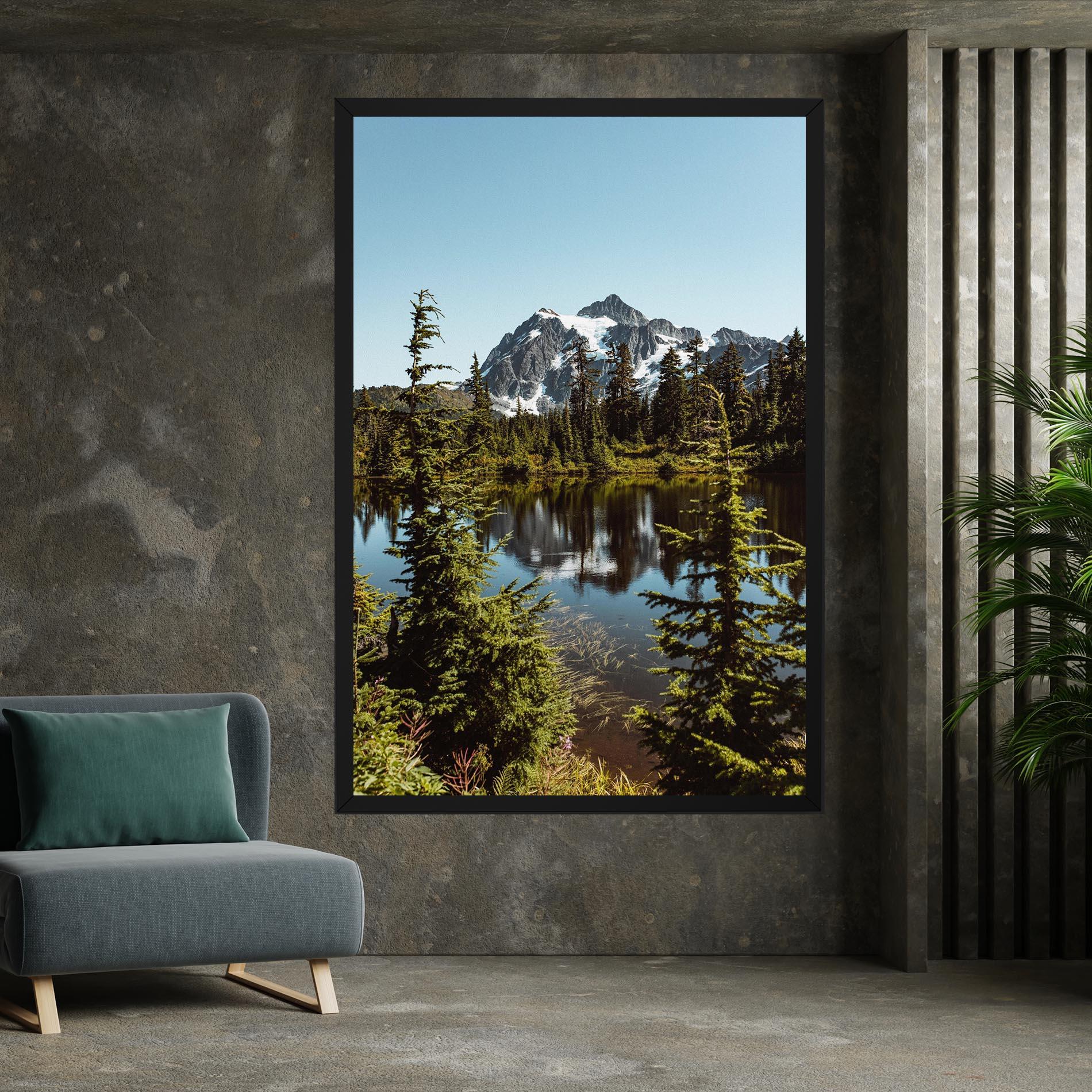 Tablou Canvas Forest Snow Mountain mockup 7