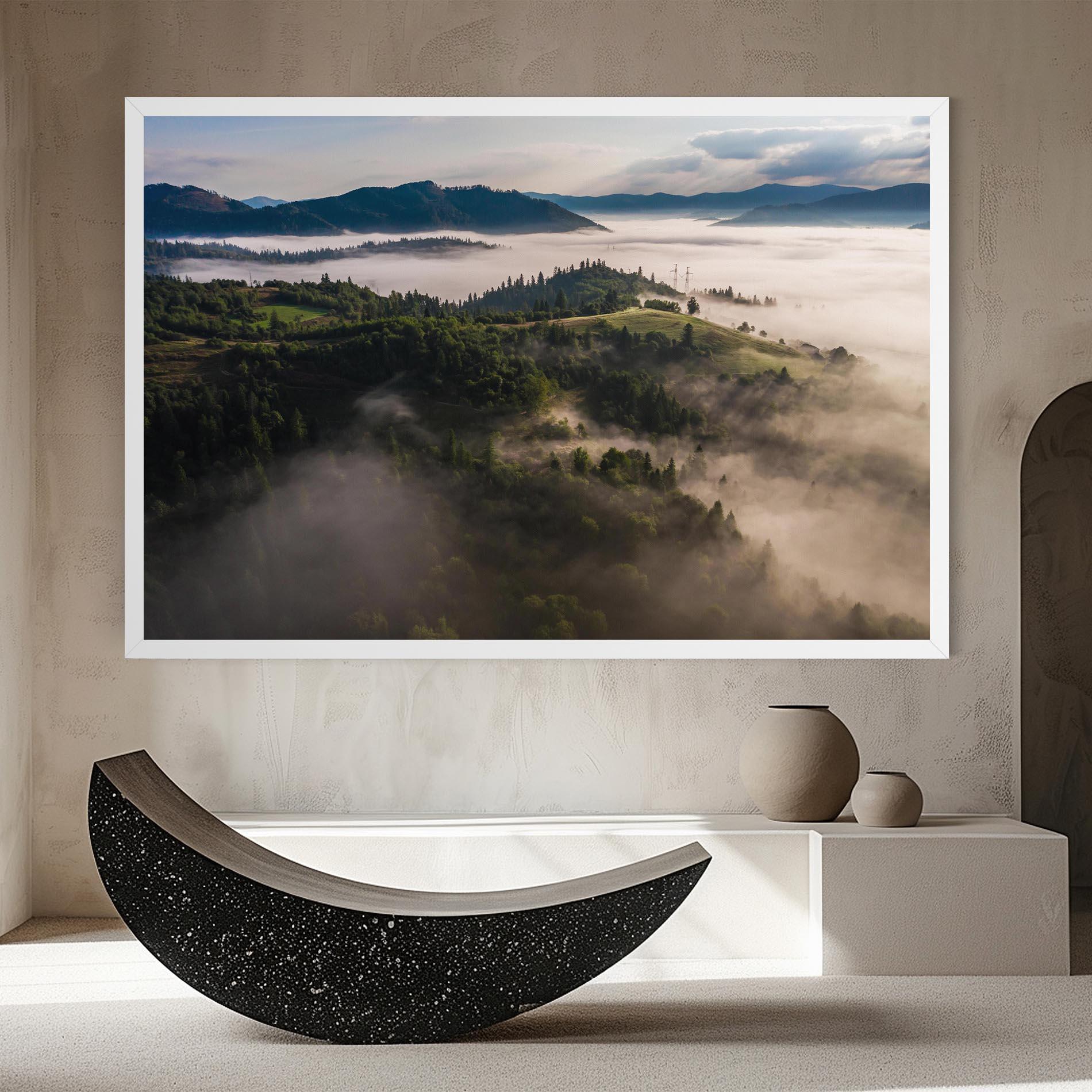 Tablou Canvas Foggy Forest View mockup 8