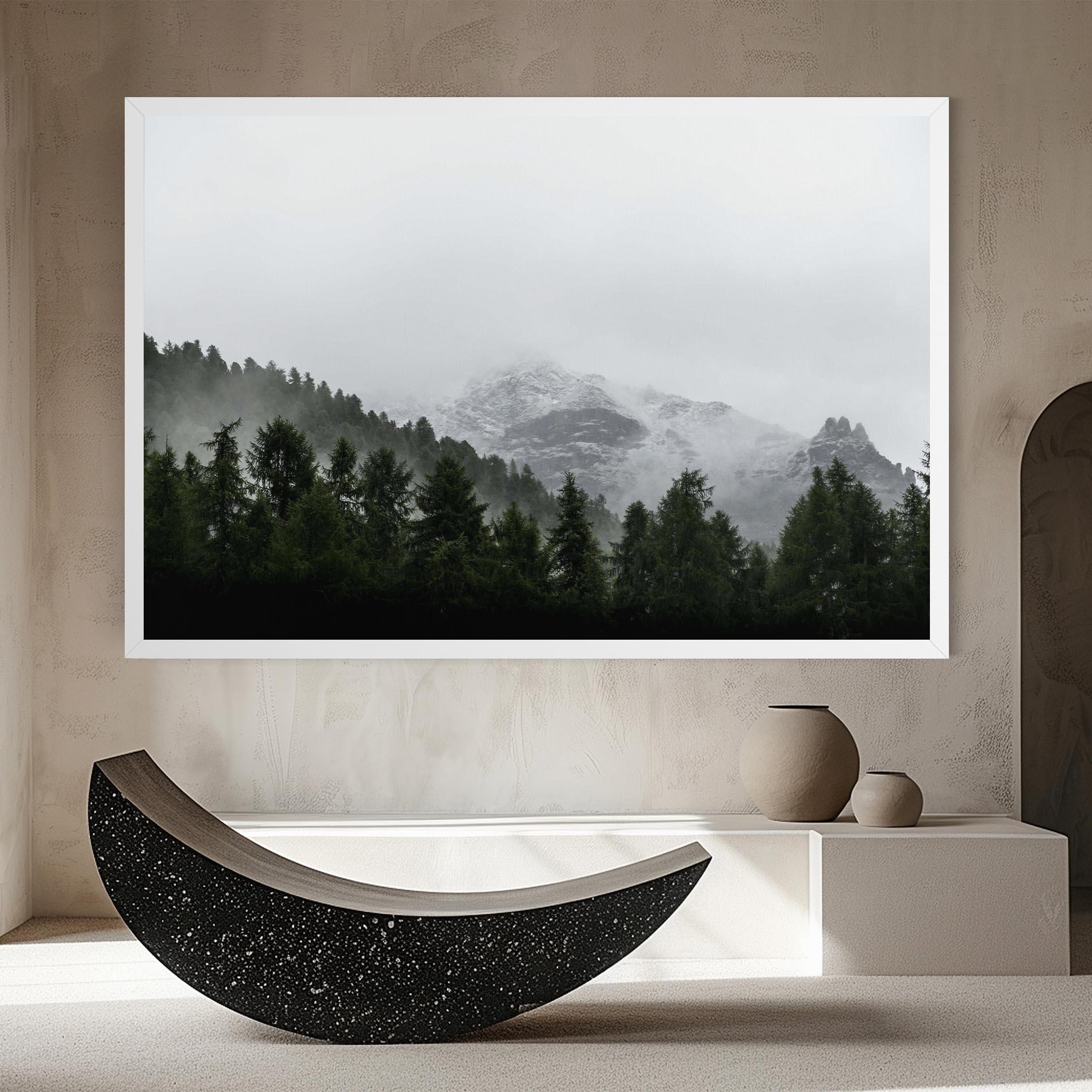 Tablou Canvas Foggy Mountain Forest mockup 8