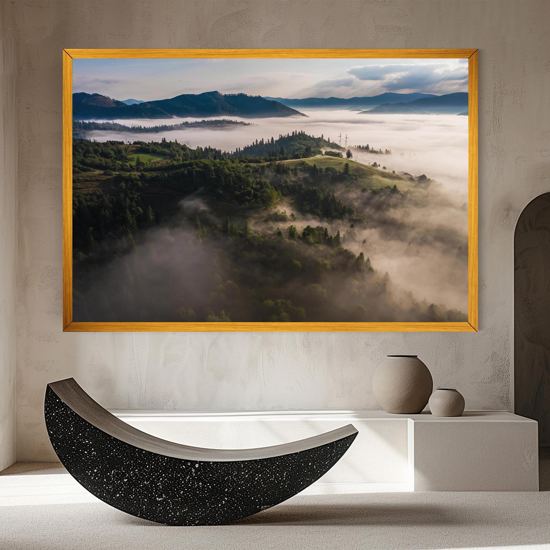 Tablou Canvas Foggy Forest View mockup 8