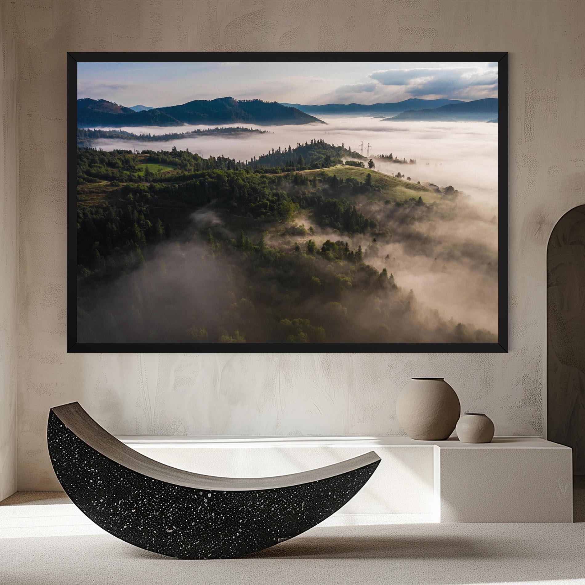 Tablou Canvas Foggy Forest View mockup 8