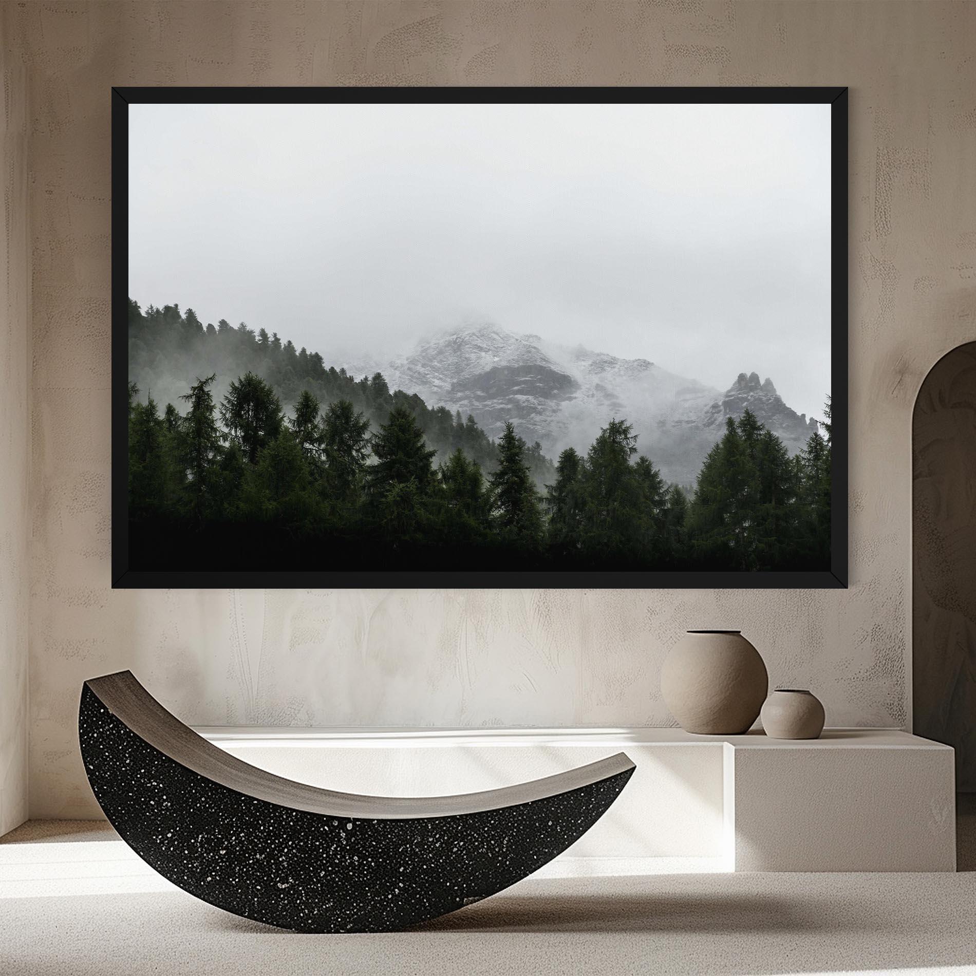 Tablou Canvas Foggy Mountain Forest mockup 8