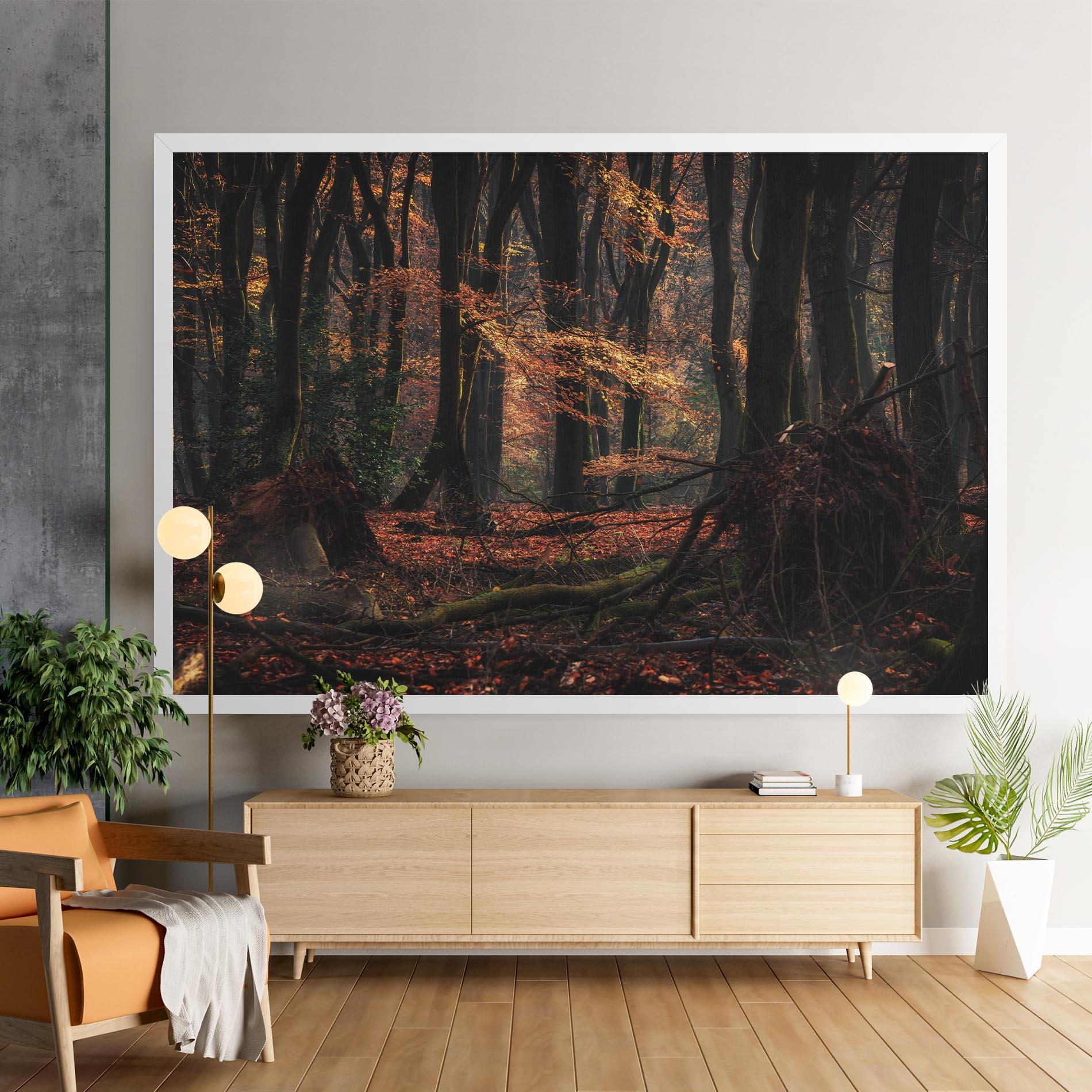 Tablou Canvas Autumn Forest Trees mockup 9