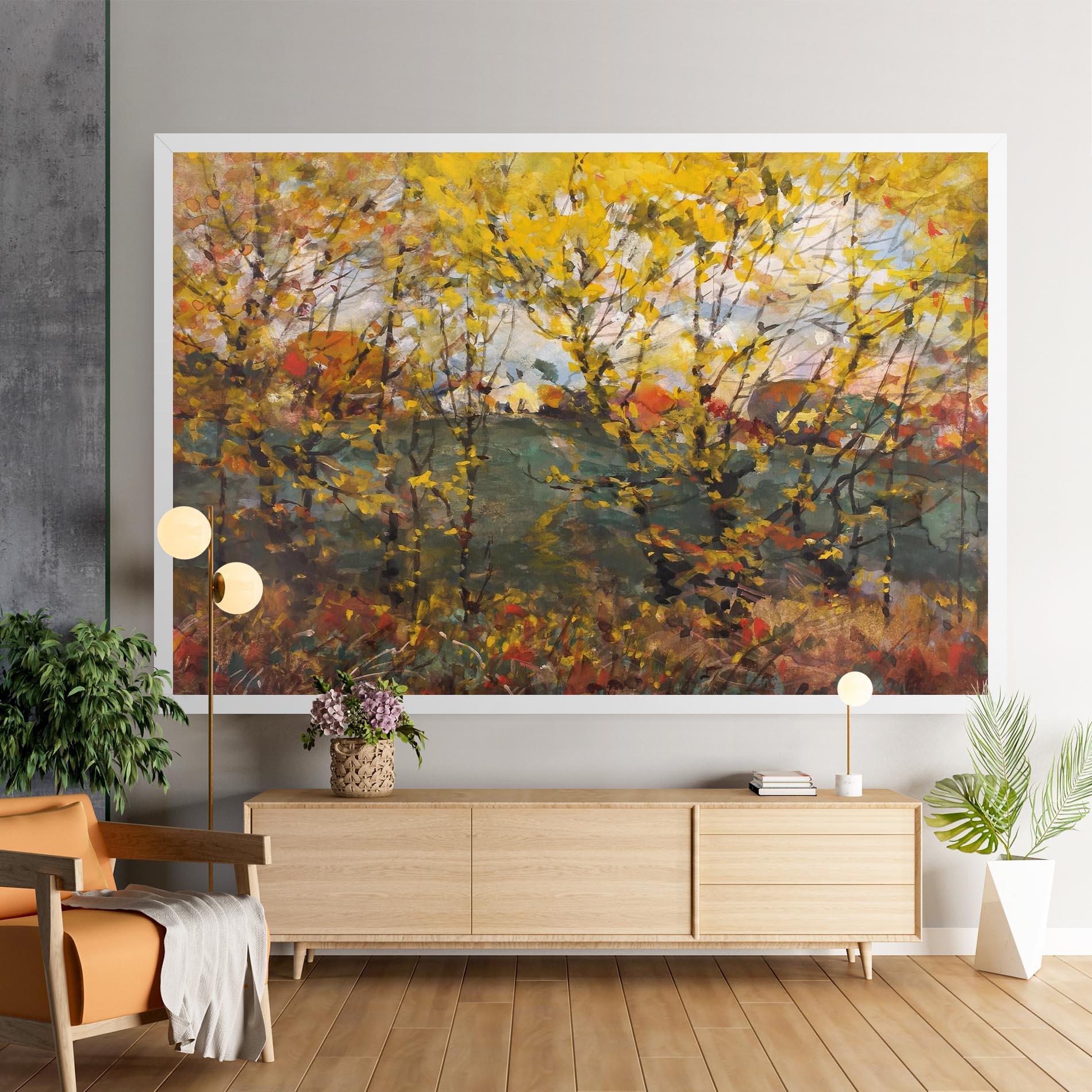 Tablou Canvas Autumn Painting Tree mockup 9