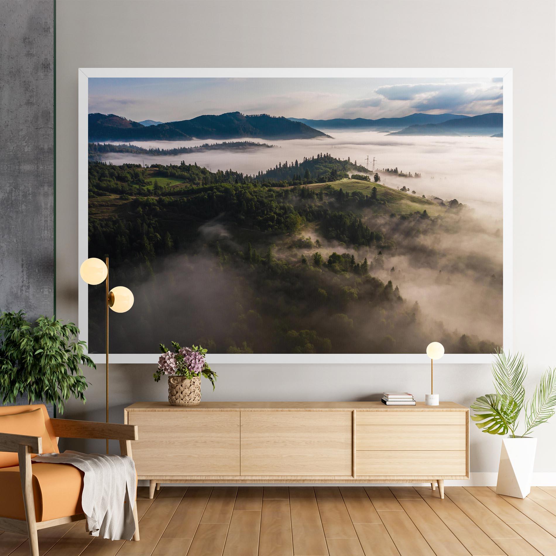 Tablou Canvas Foggy Forest View mockup 9