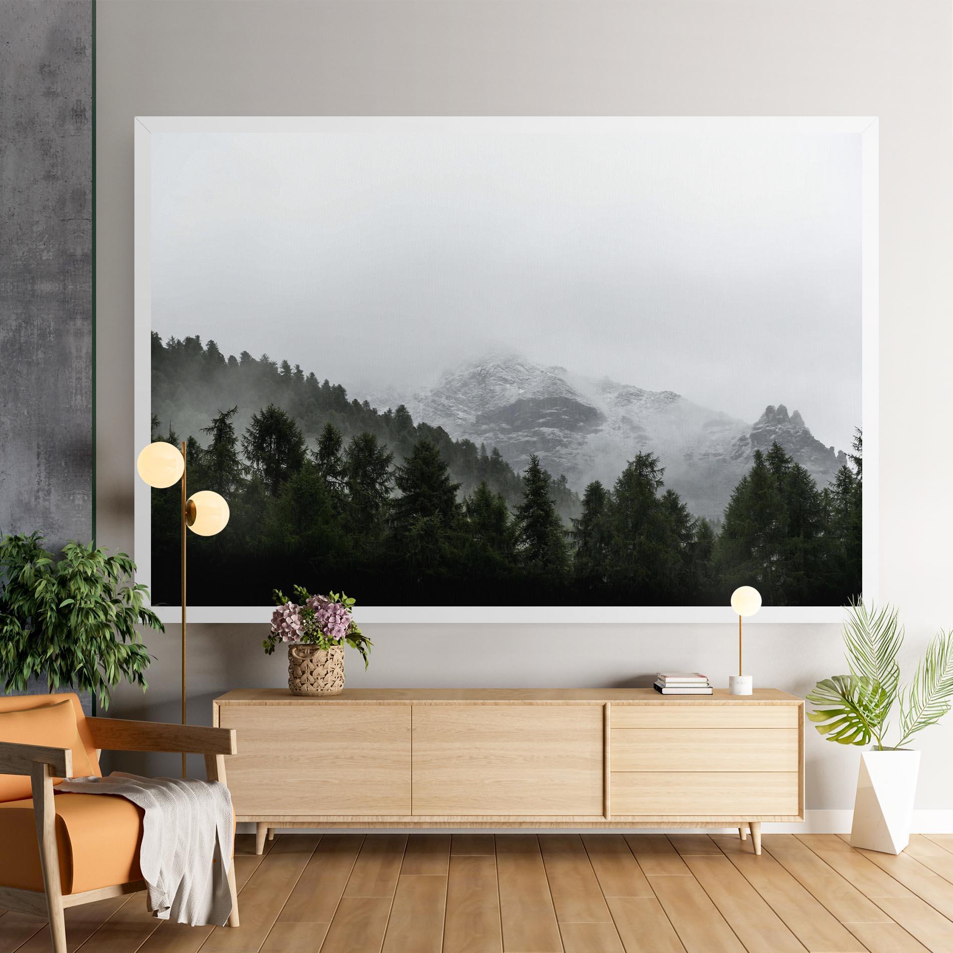 Tablou Canvas Foggy Mountain Forest mockup 9
