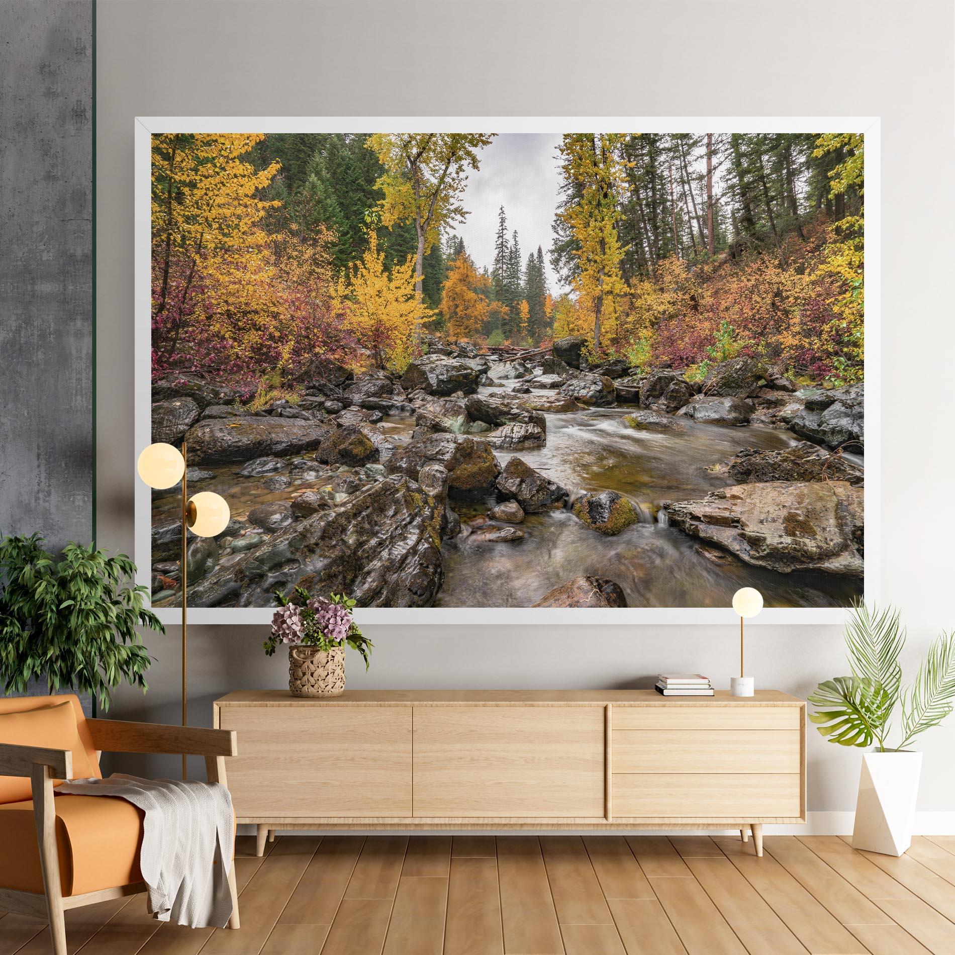 Tablou Canvas Forest Lake Rocks mockup 9