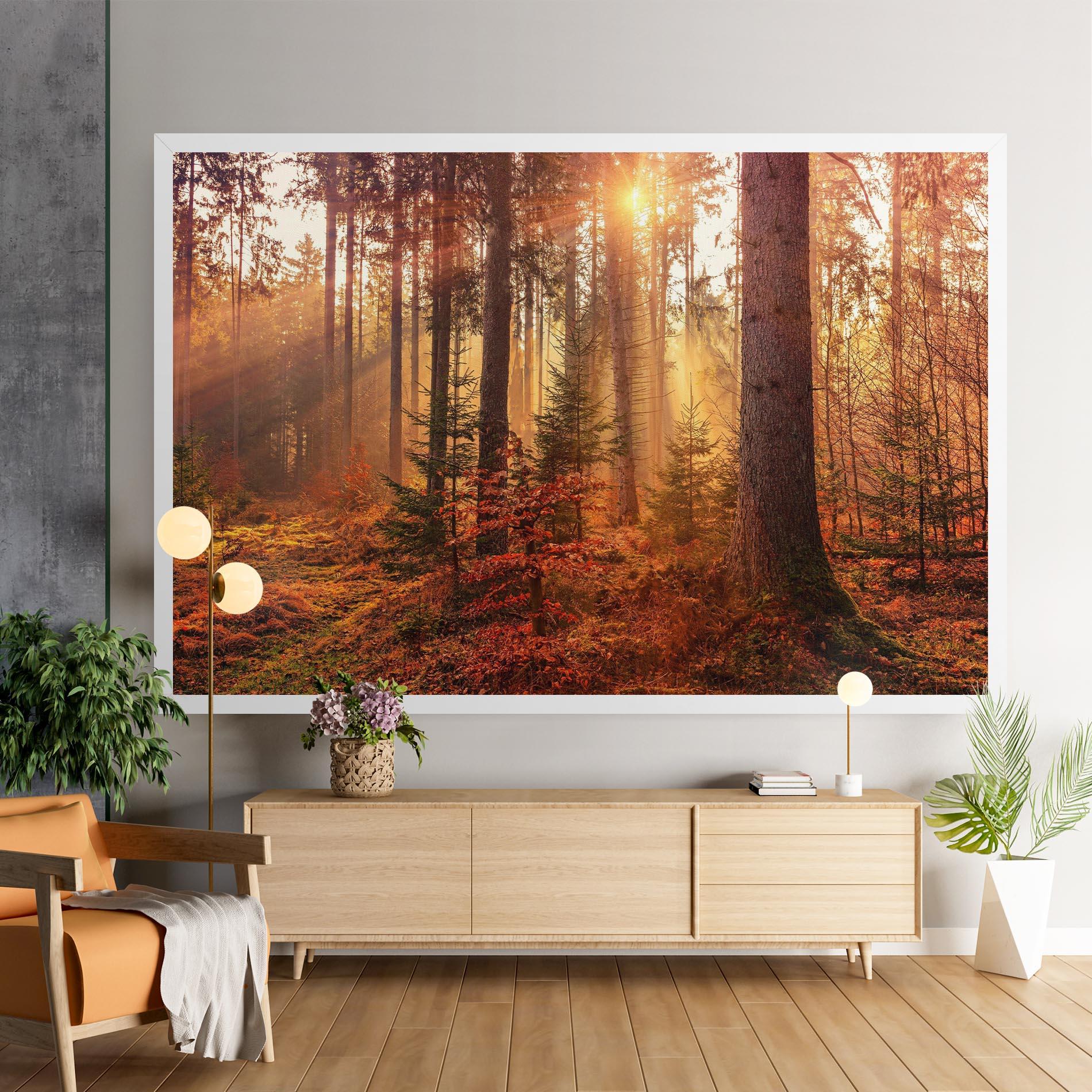 Tablou Canvas Orange Light Forest mockup 9