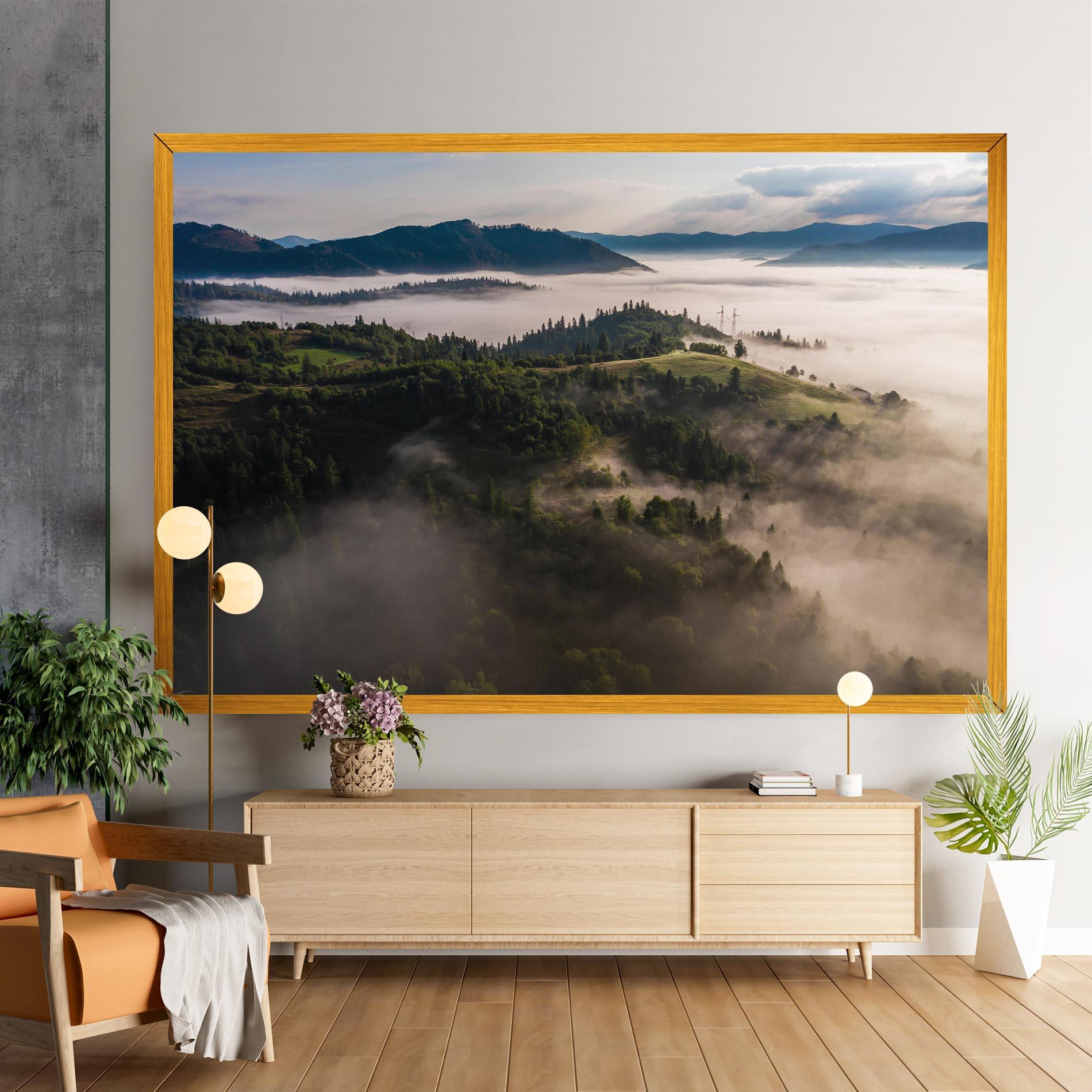 Tablou Canvas Foggy Forest View mockup 9