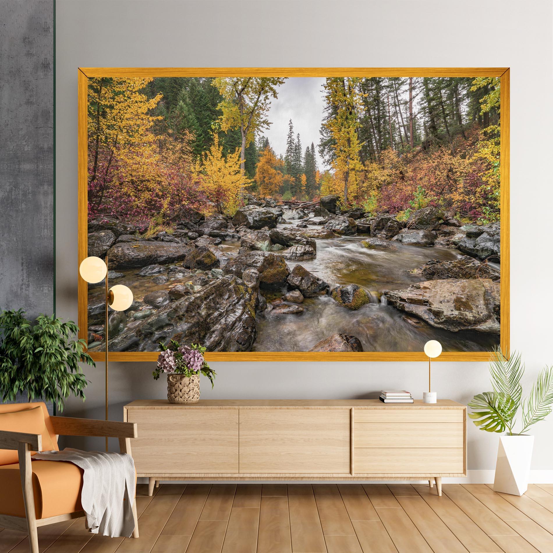 Tablou Canvas Forest Lake Rocks mockup 9
