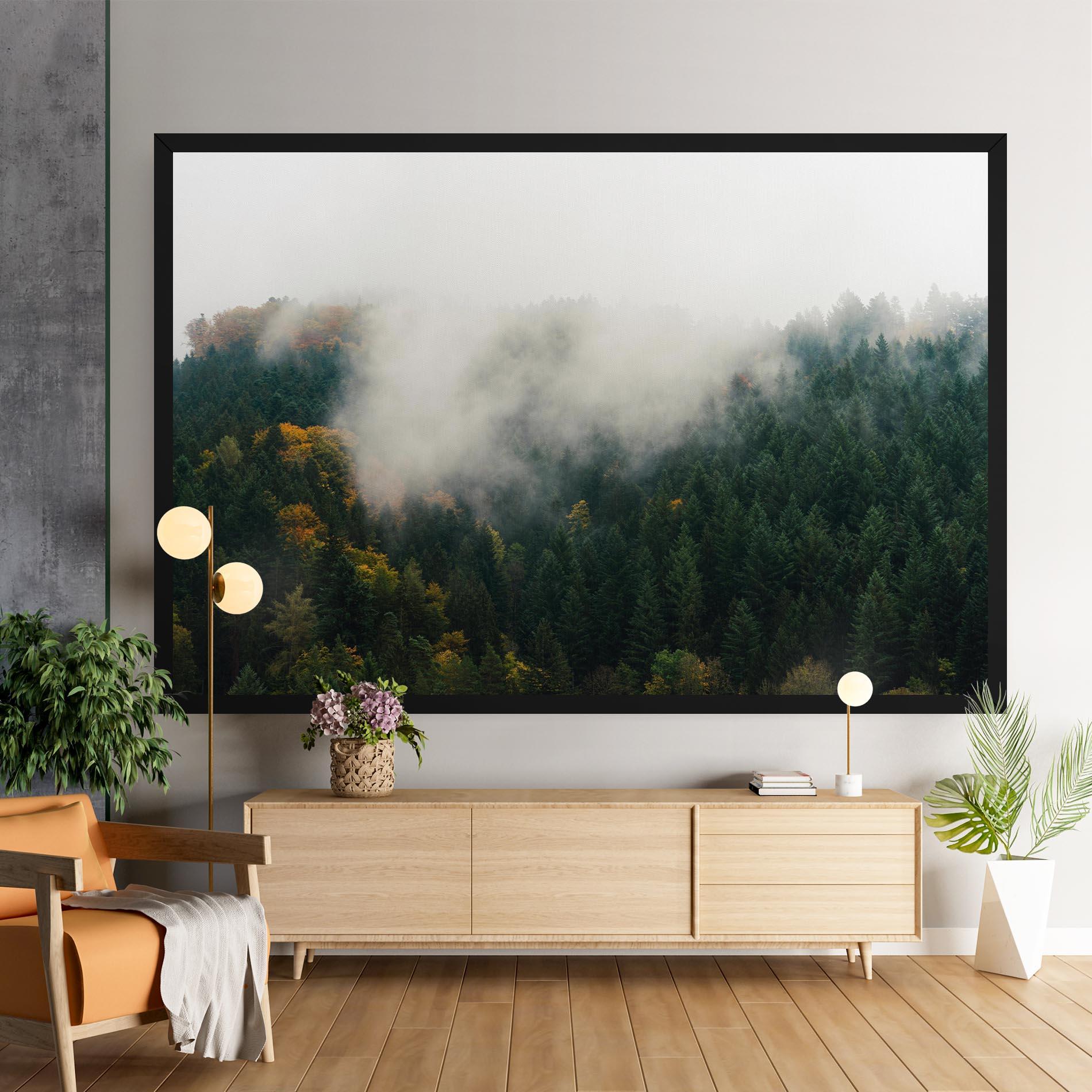 Tablou Canvas Foggy Tree Forest mockup 9