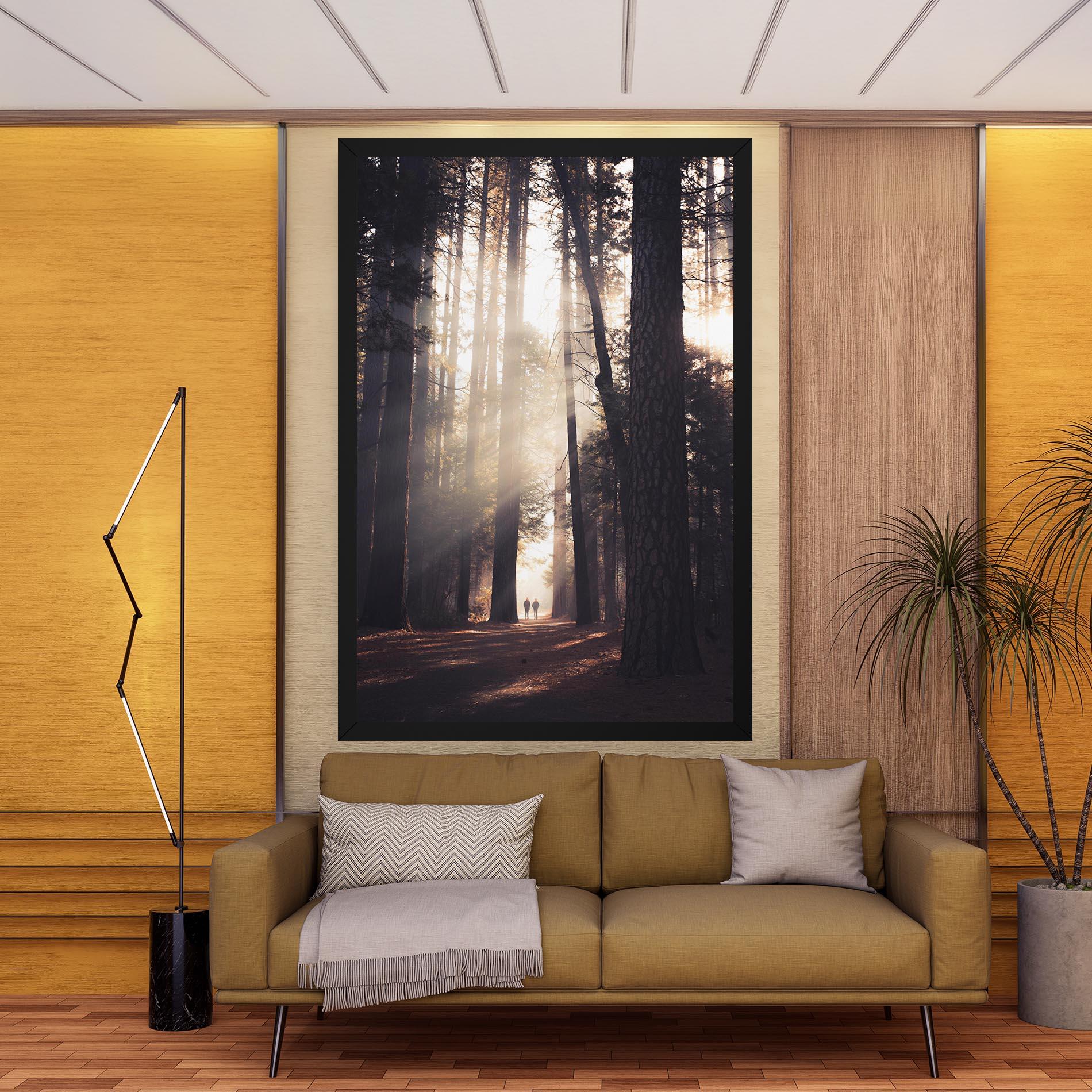 Tablou Canvas Foggy Couple Forest mockup 9