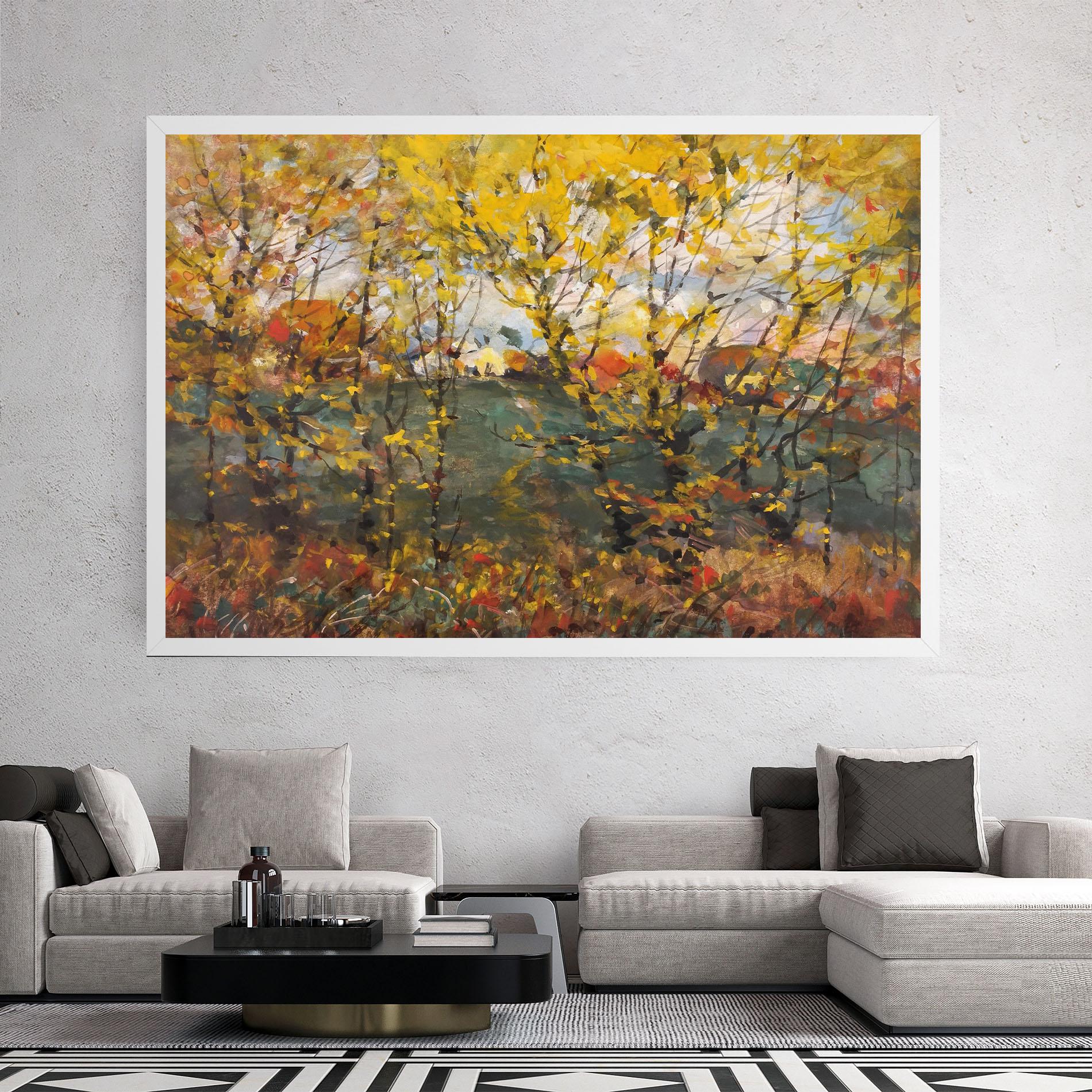 Tablou Canvas Autumn Painting Tree mockup 2