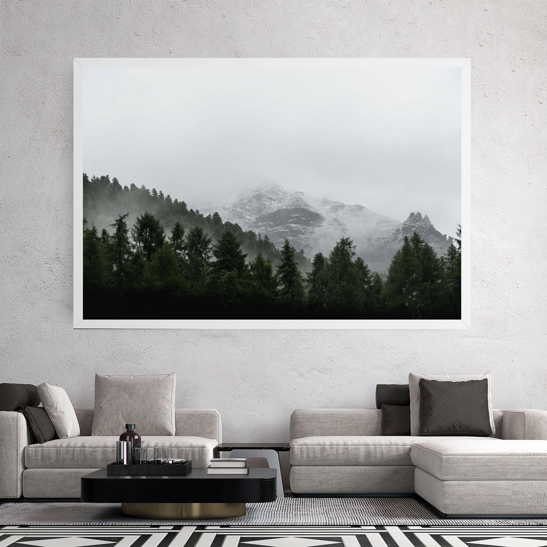 Tablou Canvas Foggy Mountain Forest mockup 2