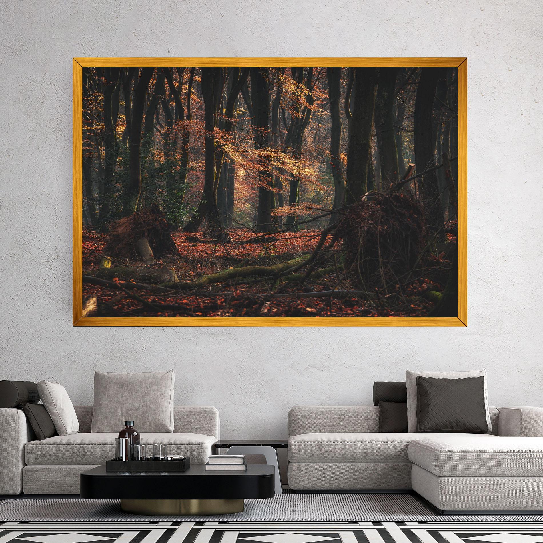 Tablou Canvas Autumn Forest Trees mockup 2