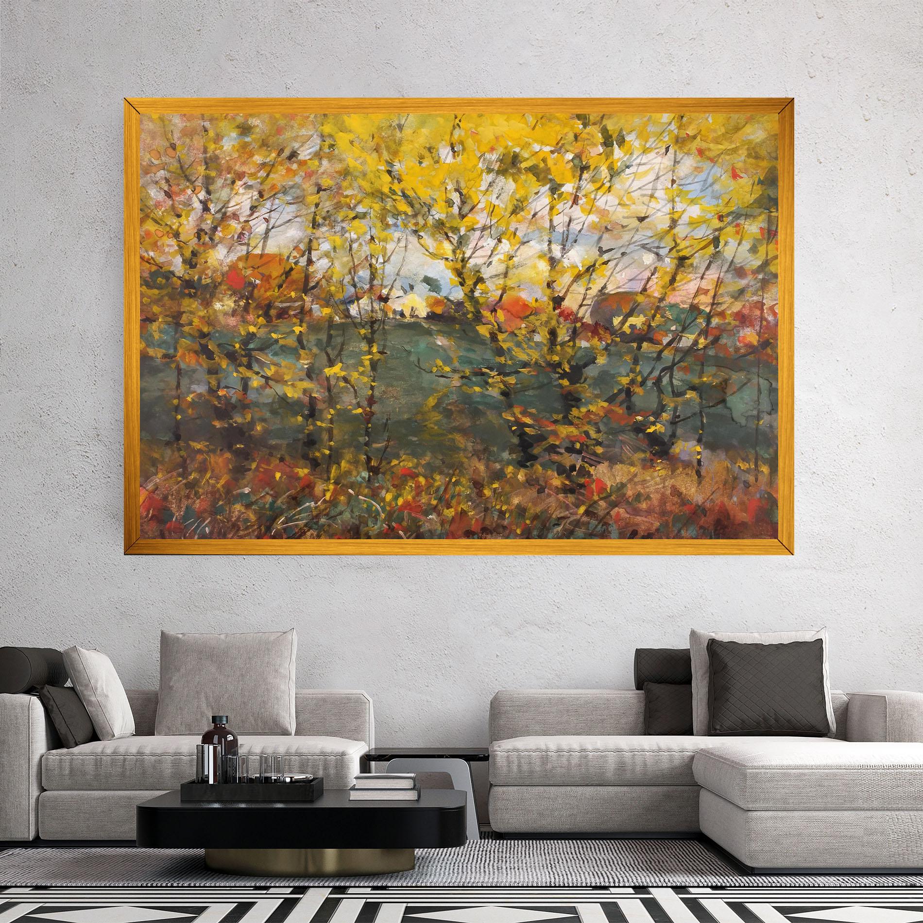 Tablou Canvas Autumn Painting Tree mockup 2