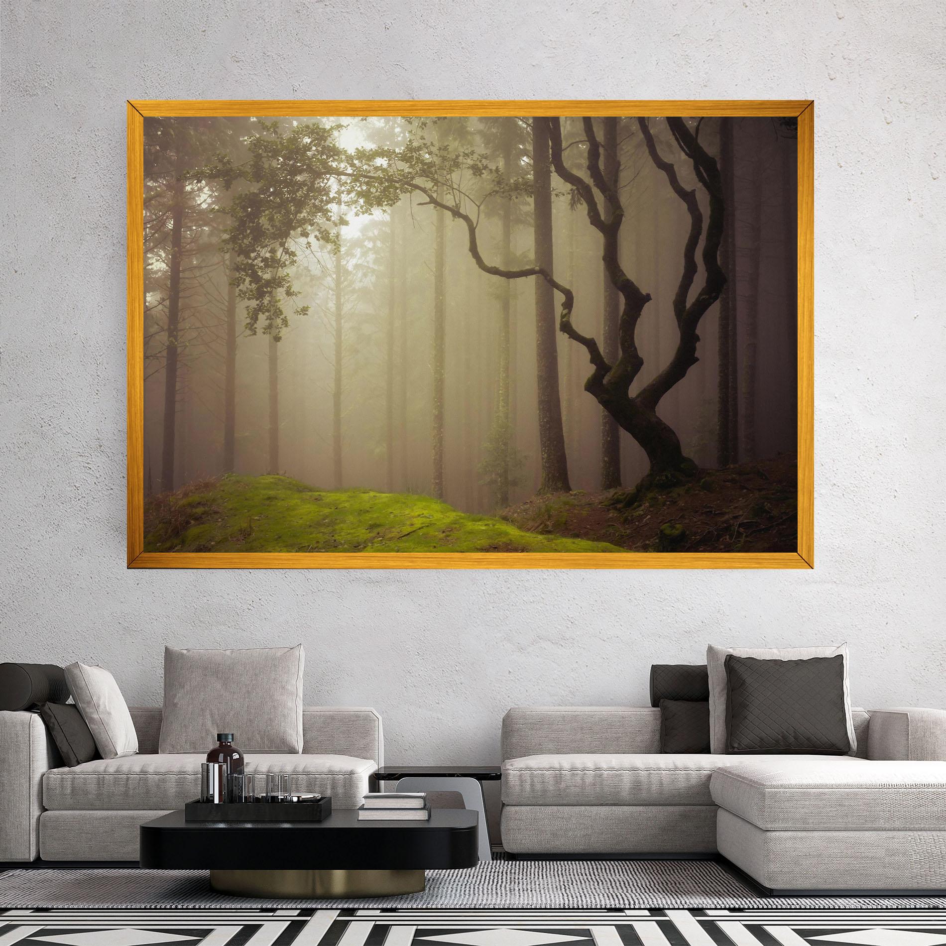 Tablou Canvas Foggy Tree Art mockup 2