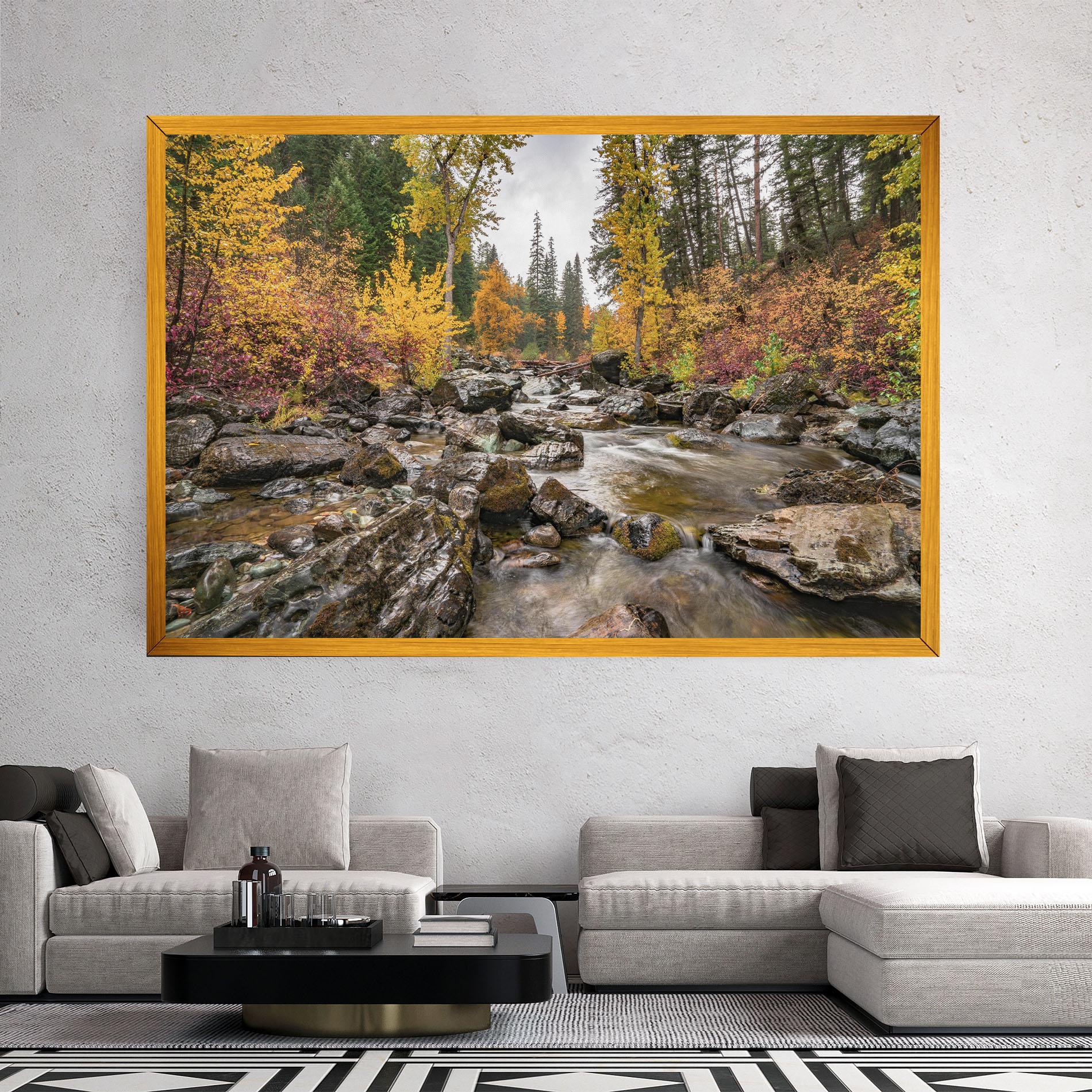 Tablou Canvas Forest Lake Rocks mockup 2