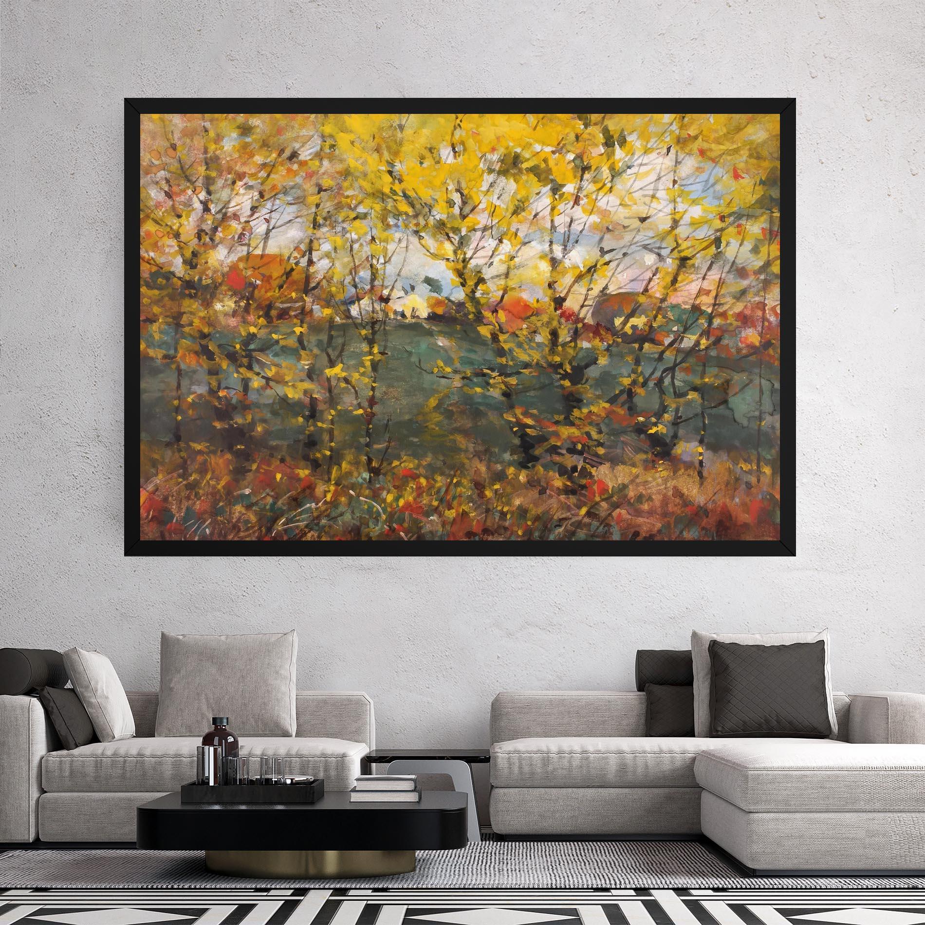 Tablou Canvas Autumn Painting Tree mockup 2