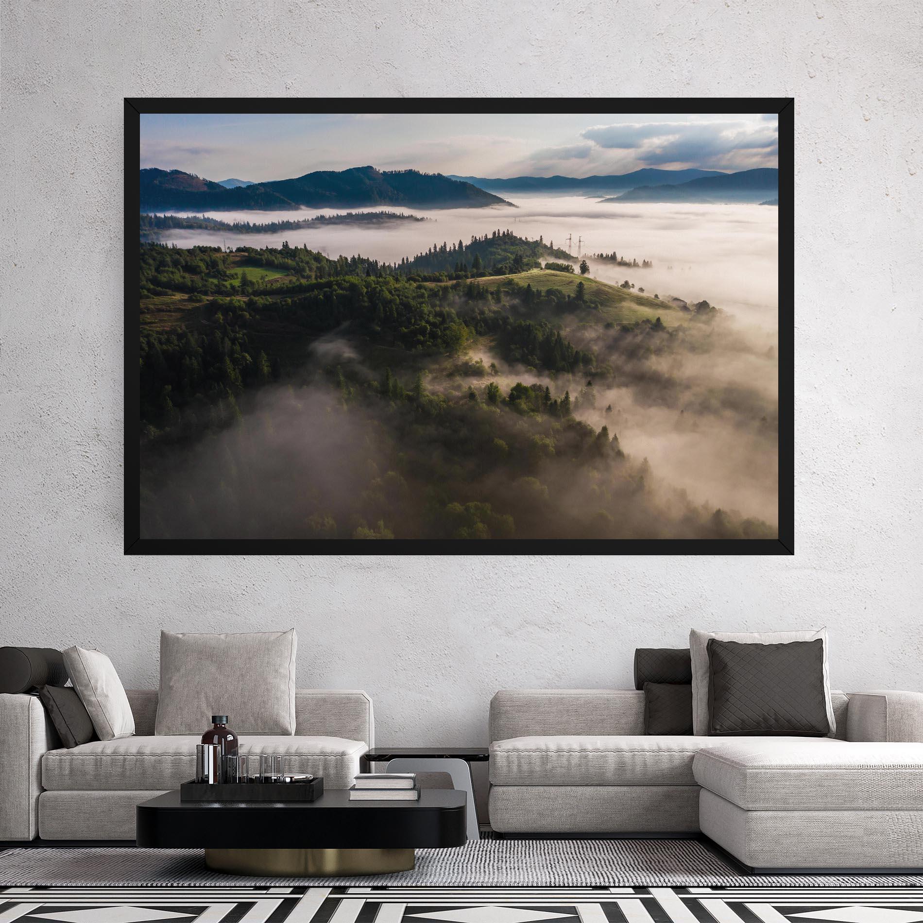 Tablou Canvas Foggy Forest View mockup 2