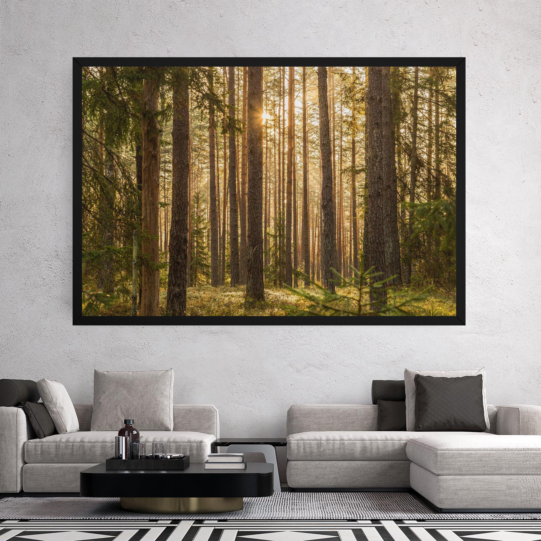 Tablou Canvas Sunrise Forest mockup 2
