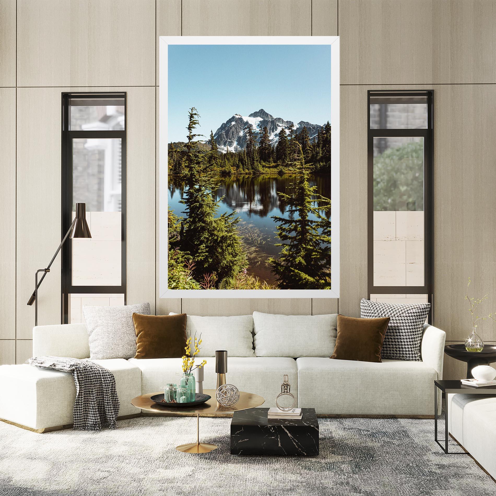 Tablou Canvas Forest Snow Mountain mockup 2