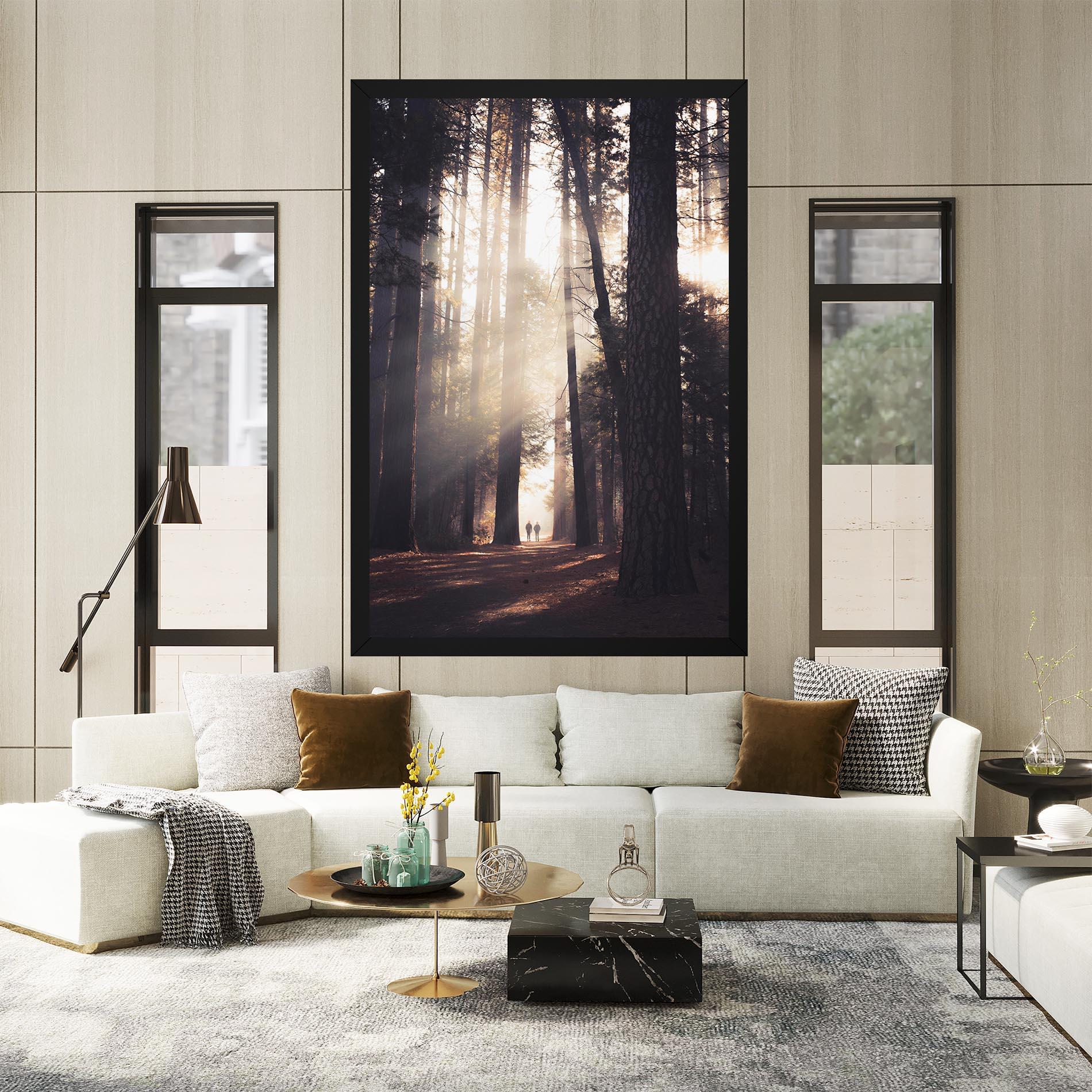 Tablou Canvas Foggy Couple Forest mockup 2