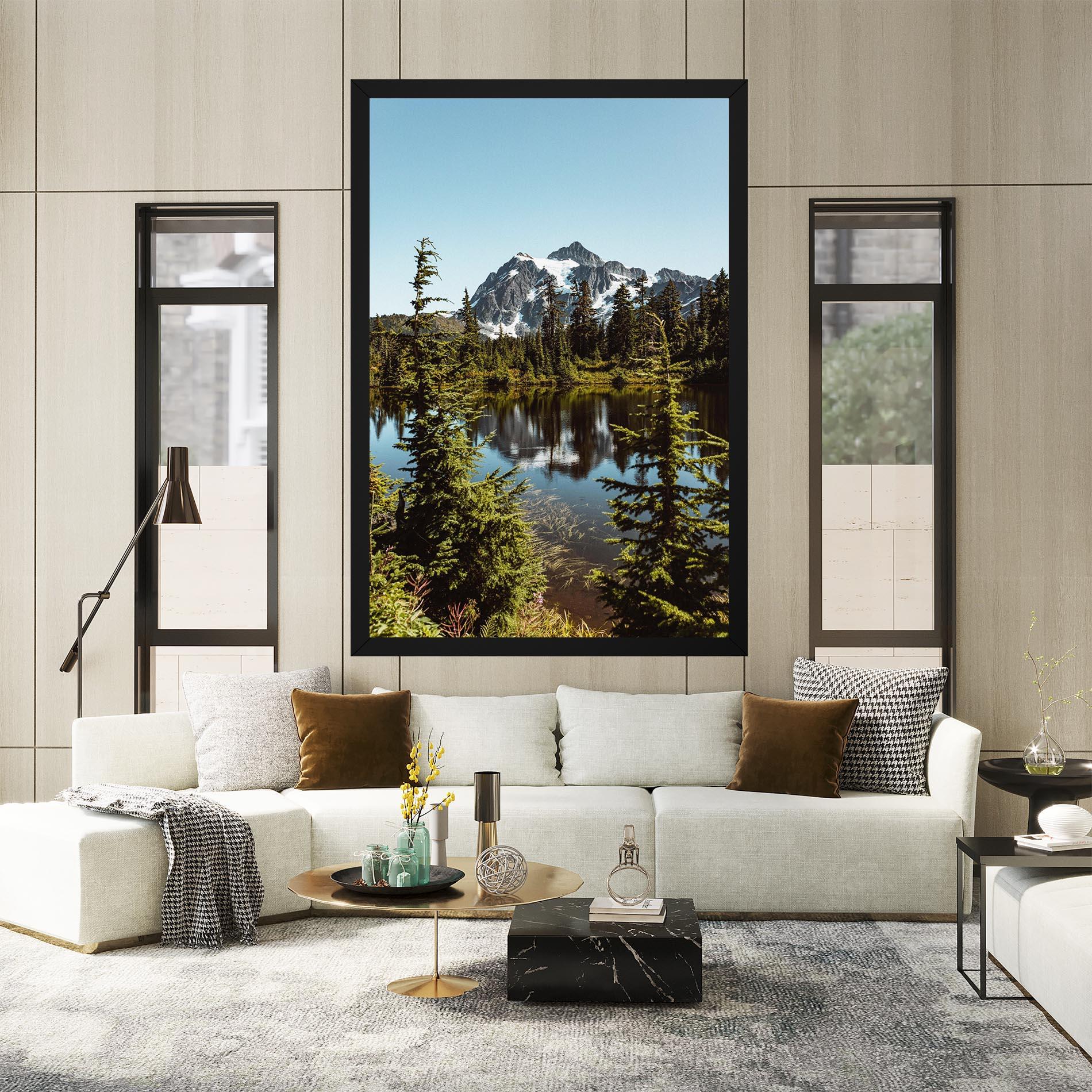 Tablou Canvas Forest Snow Mountain mockup 2