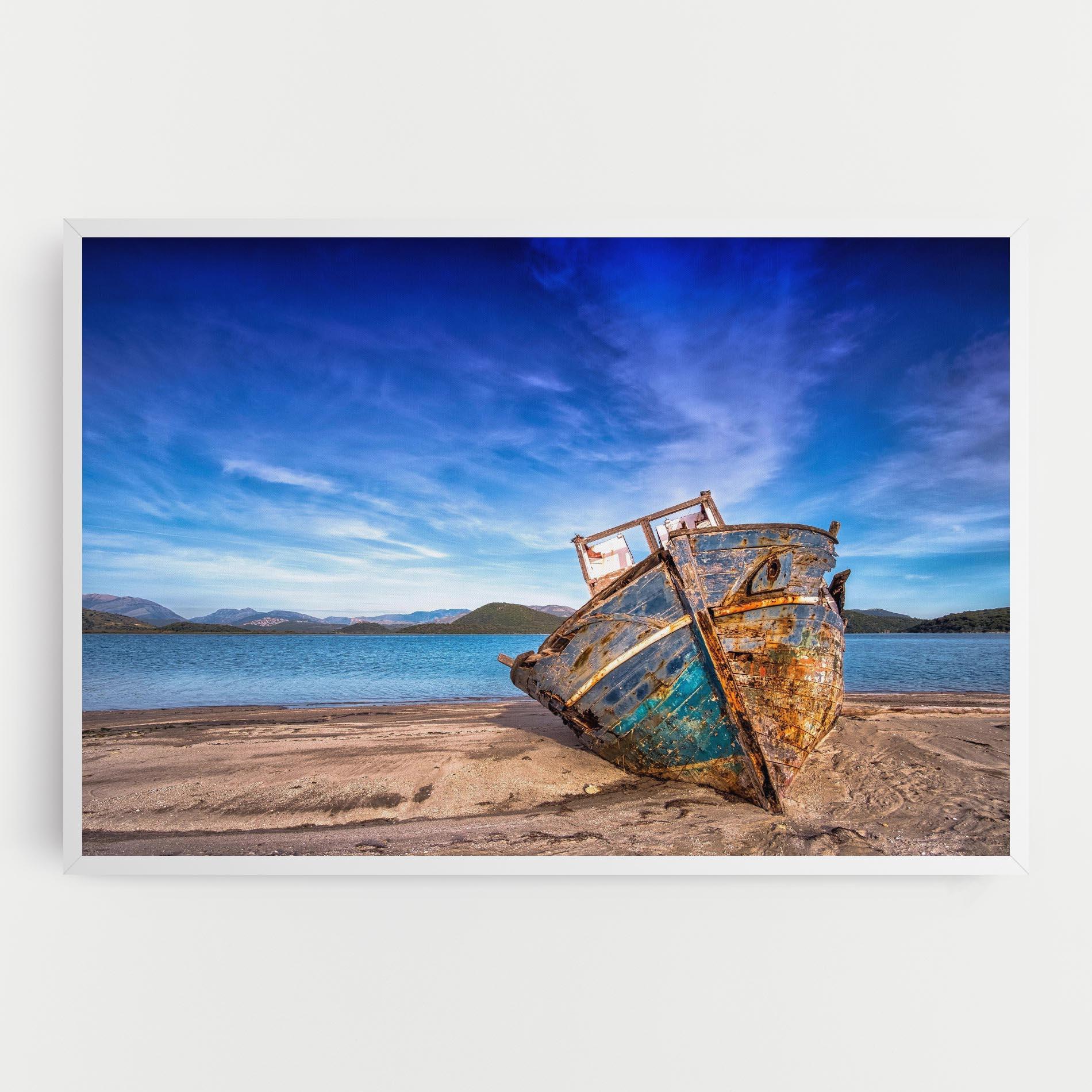 Tablou Canvas Boat Blue Sky mockup 0