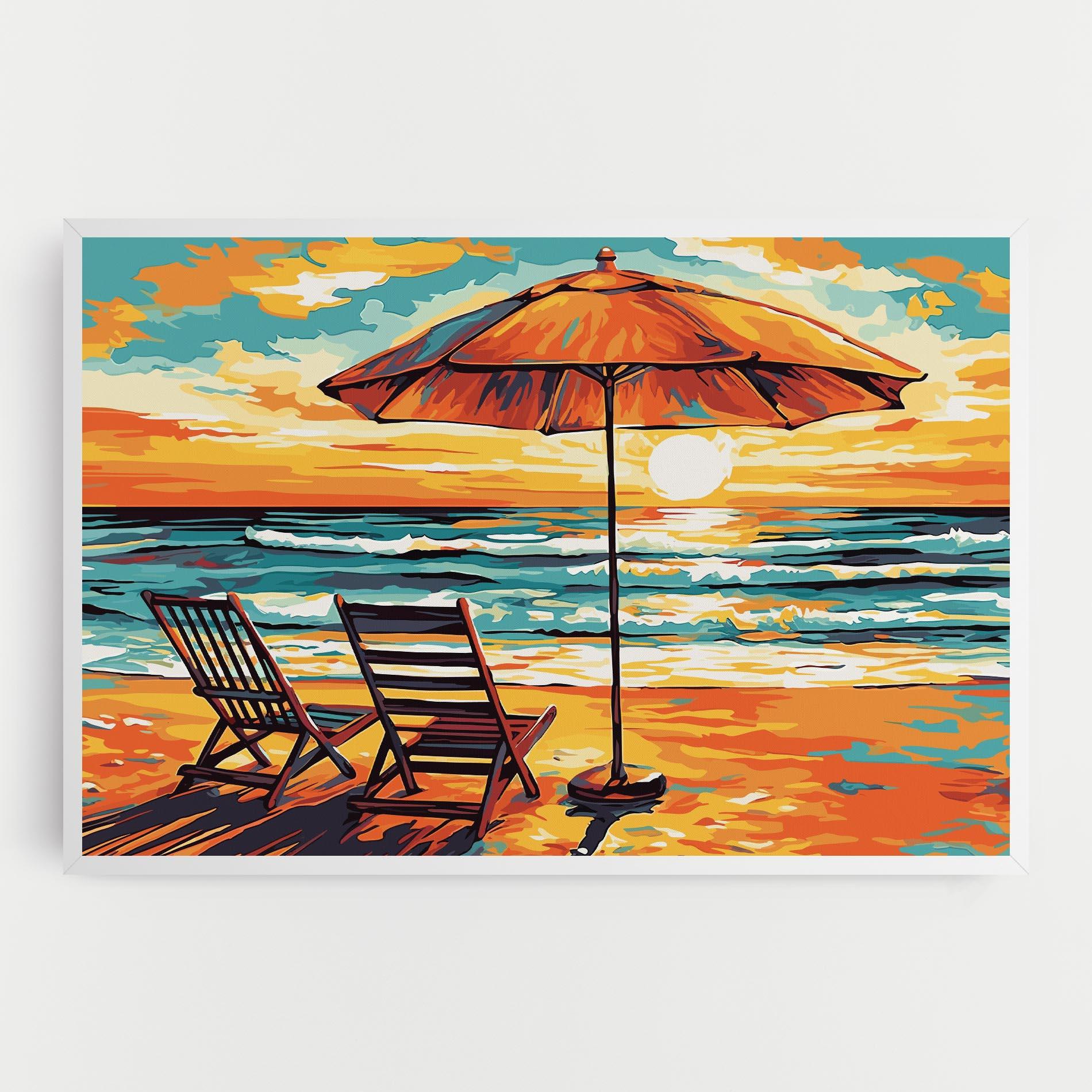 Tablou Canvas Chair Sunset View mockup 0