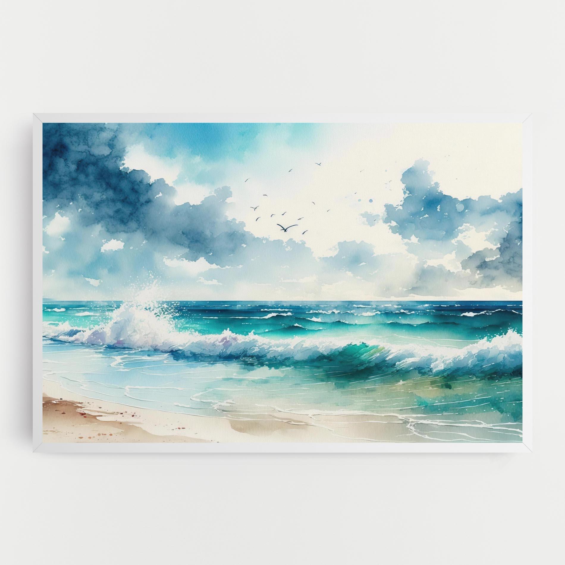 Tablou Canvas Watercolor Sea Beach mockup 0