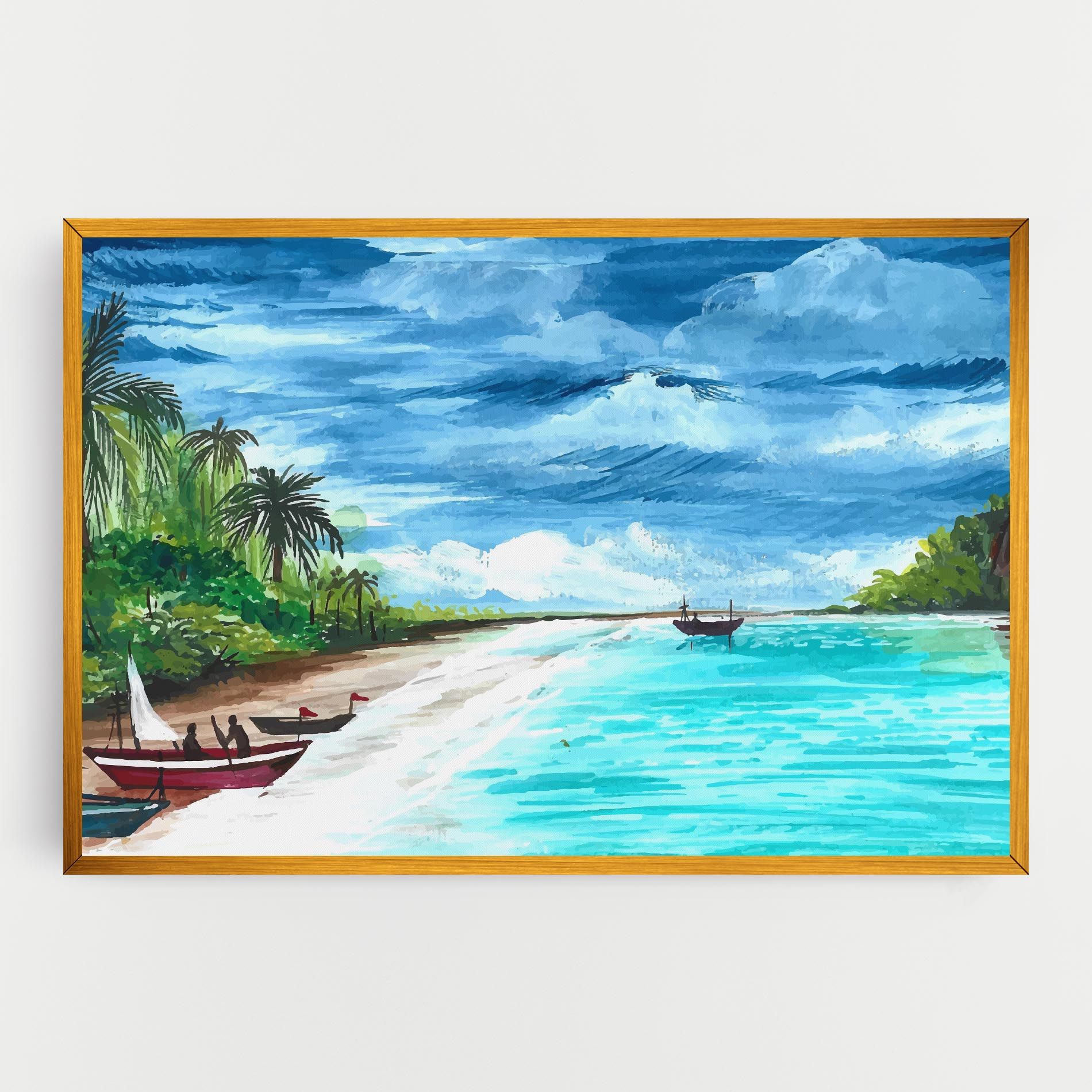 Beach Painting Art mockup 0