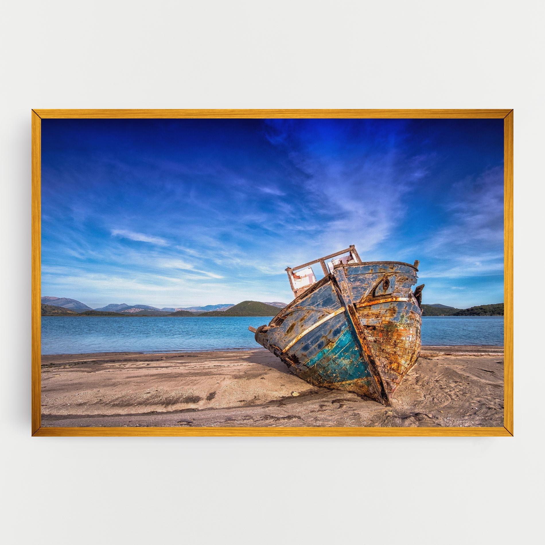 Tablou Canvas Boat Blue Sky mockup 0