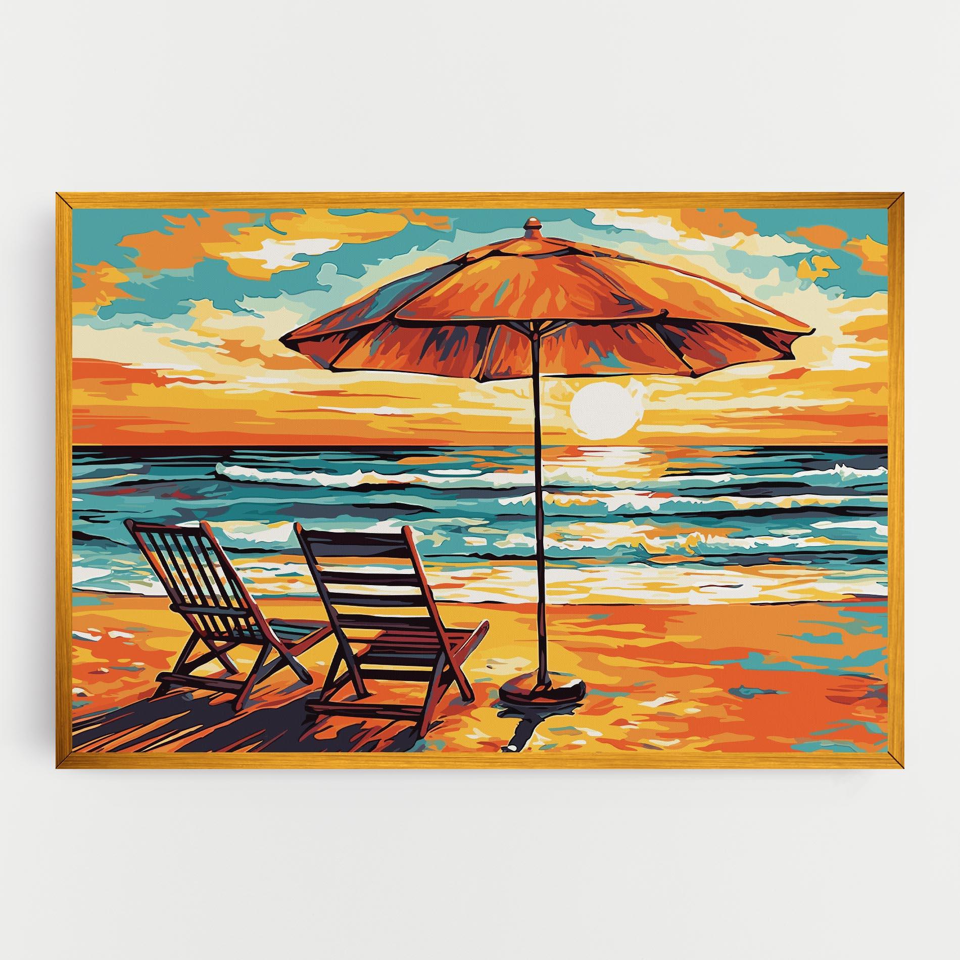 Tablou Canvas Chair Sunset View mockup 0