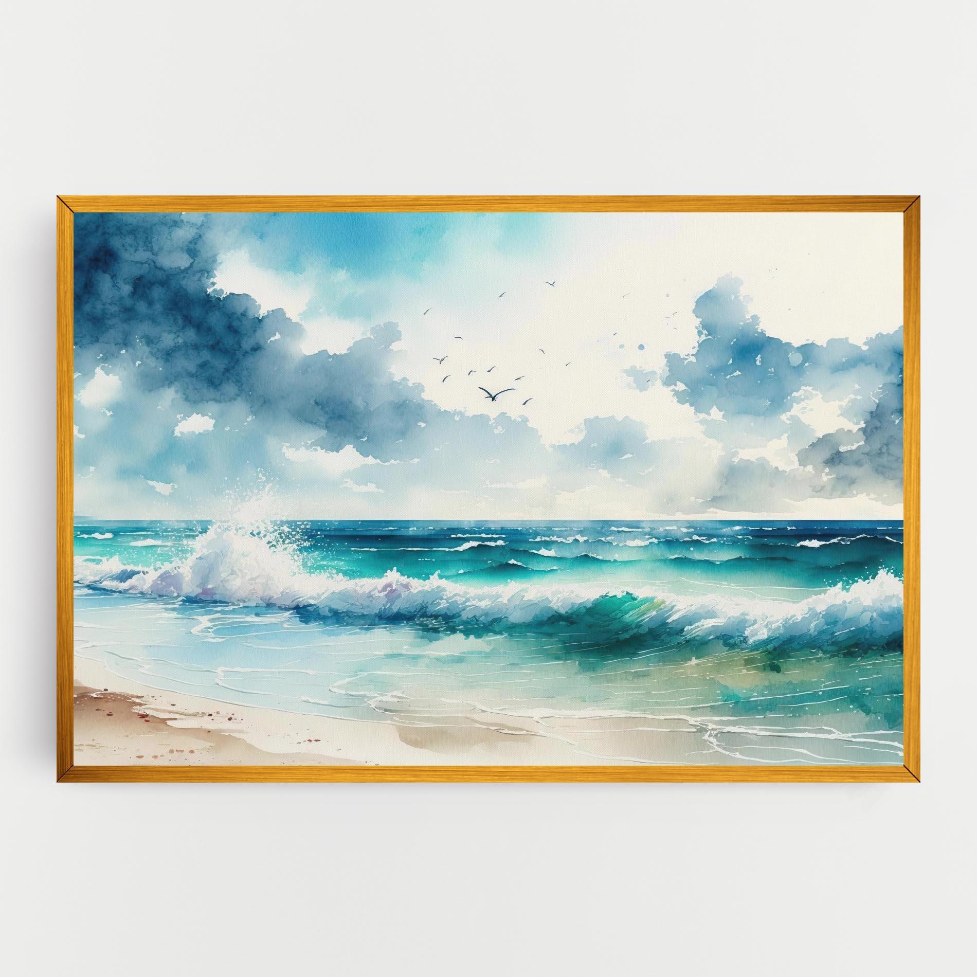 Tablou Canvas Watercolor Sea Beach mockup 0