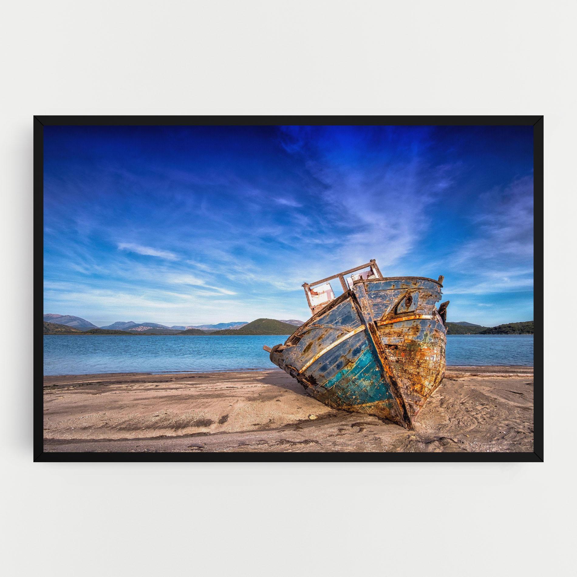 Tablou Canvas Boat Blue Sky mockup 0