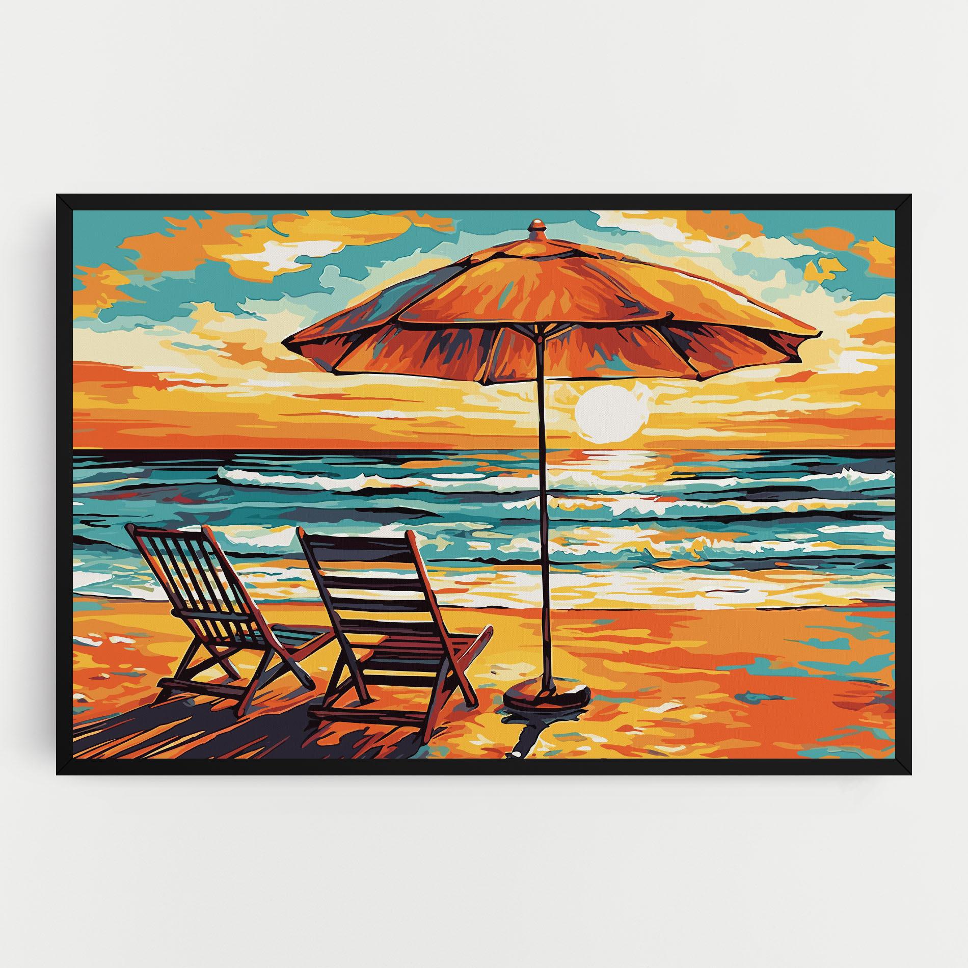 Tablou Canvas Chair Sunset View mockup 0