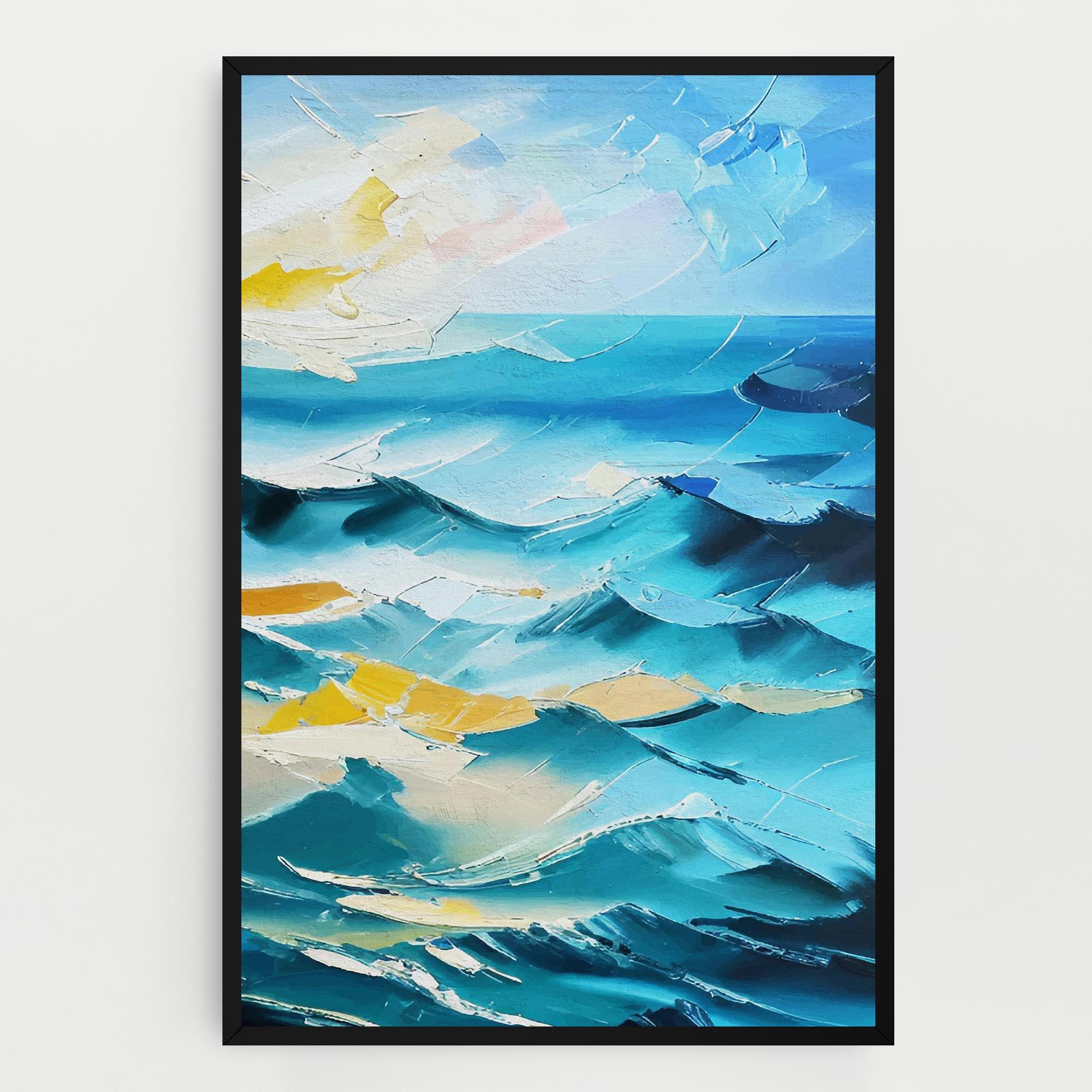 Tablou Canvas Blue Ocean Painting mockup 0
