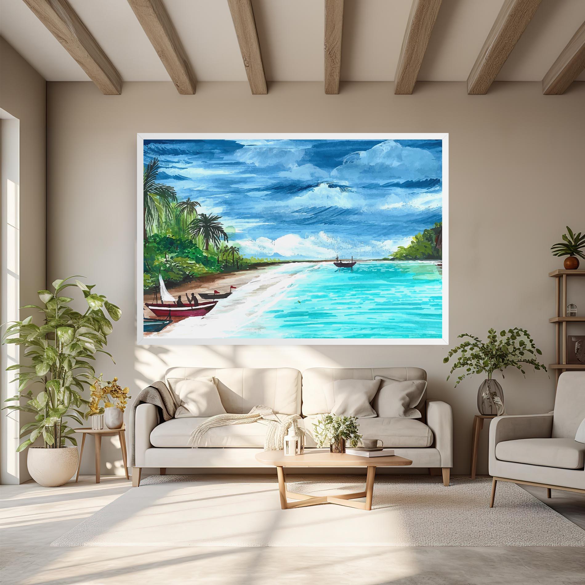 Tablou Canvas Beach Painting Art mockup 6