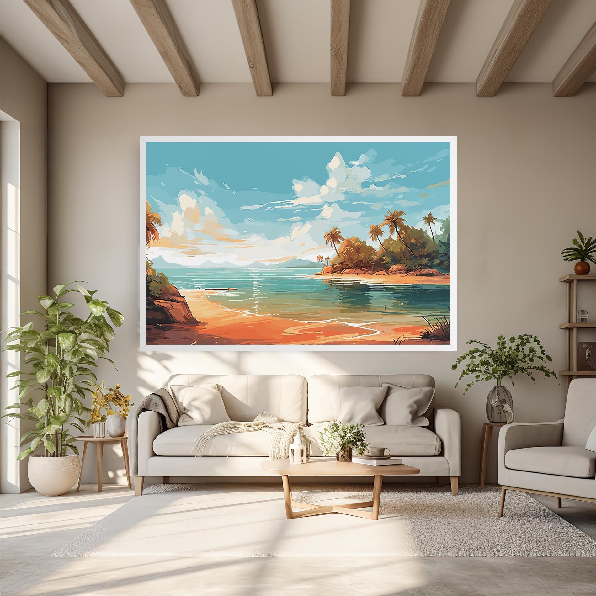 Tablou Canvas Blue Sky Beach mockup 6
