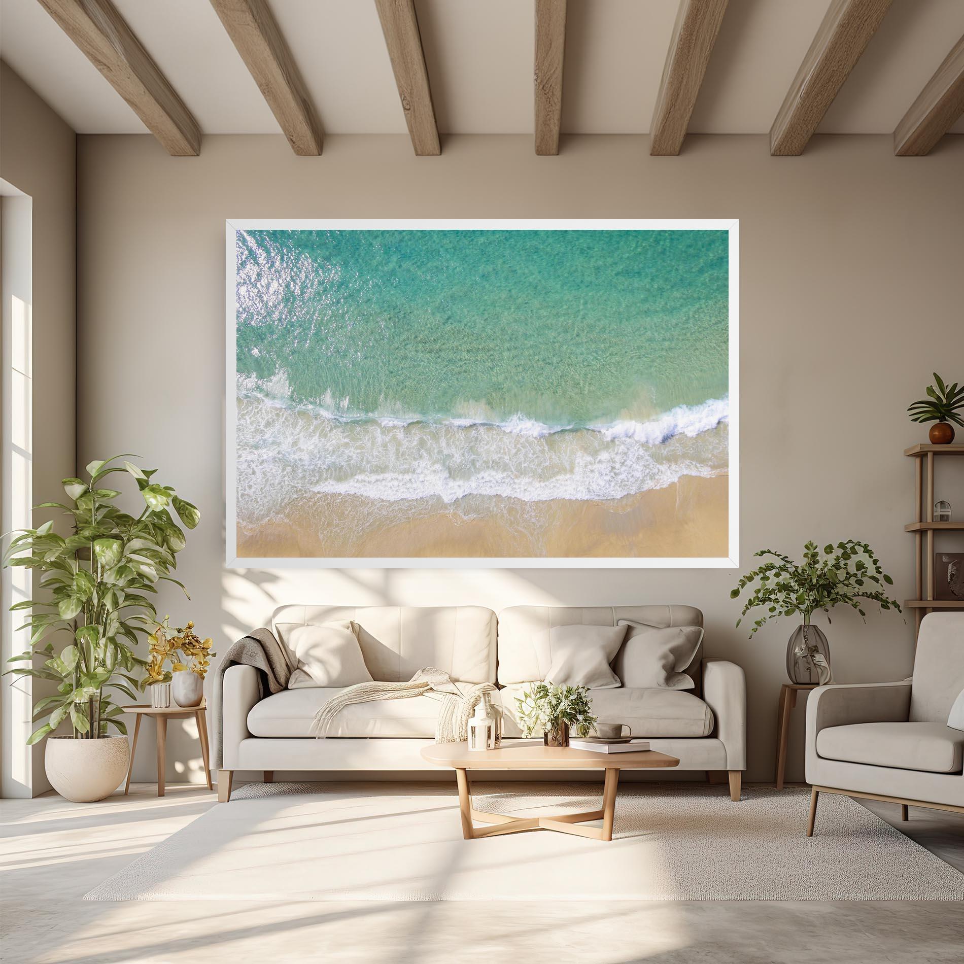 Tablou Canvas Blue Waves Beach mockup 6