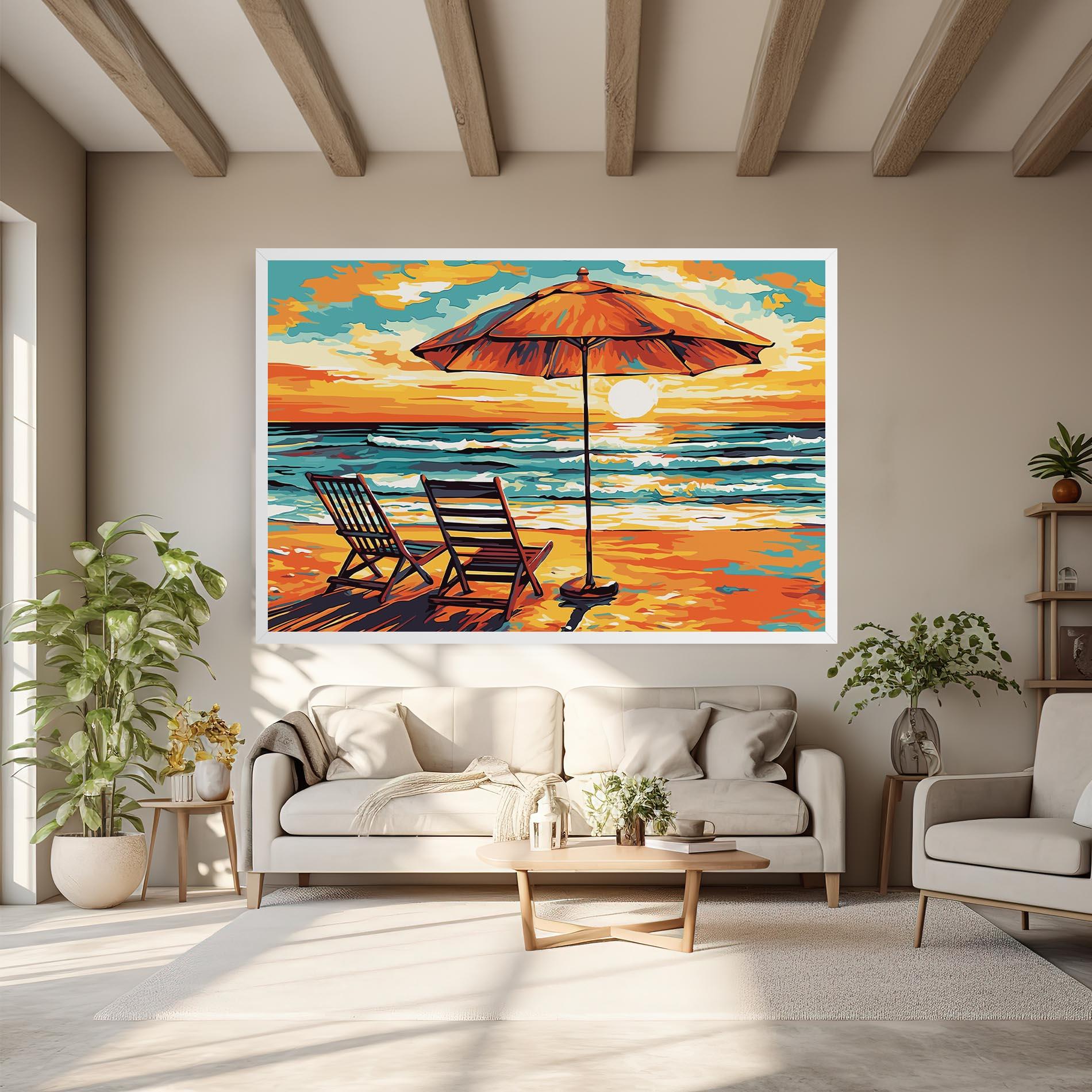 Tablou Canvas Chair Sunset View mockup 6