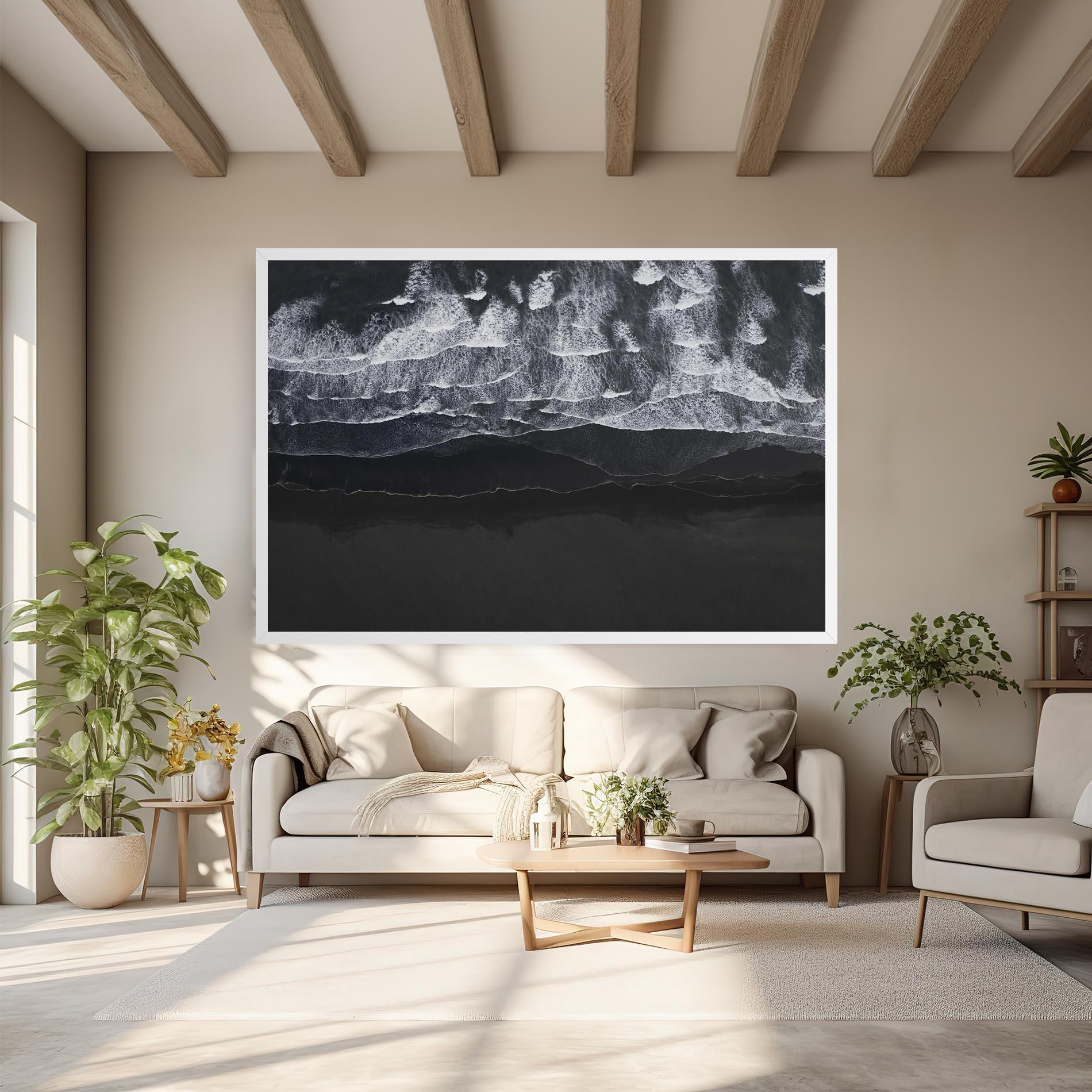 Tablou Canvas Grey Waves Beach mockup 6